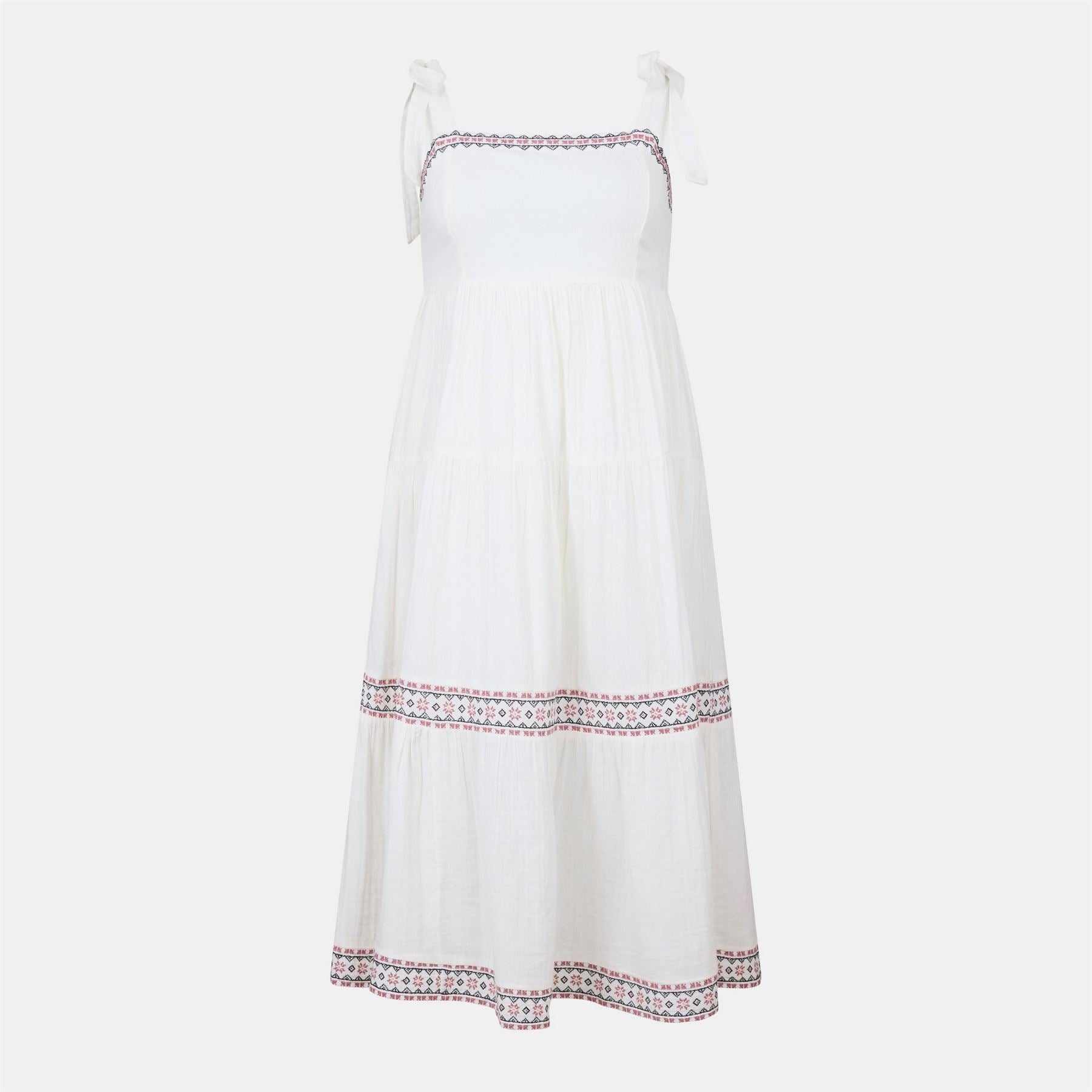 Threadbare Eesha Square Neck Sleeveless Maxi Tiered Dress