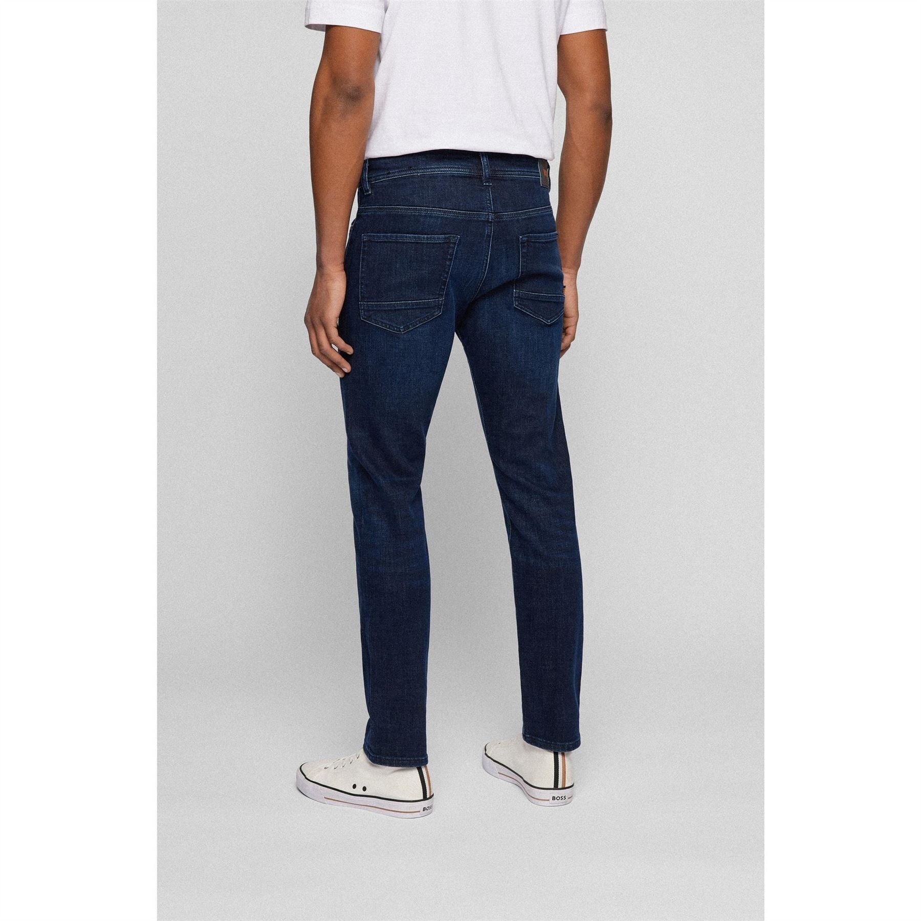 Boss Taber Mid Rise Stretch Tapered Fit Tapered Jeans