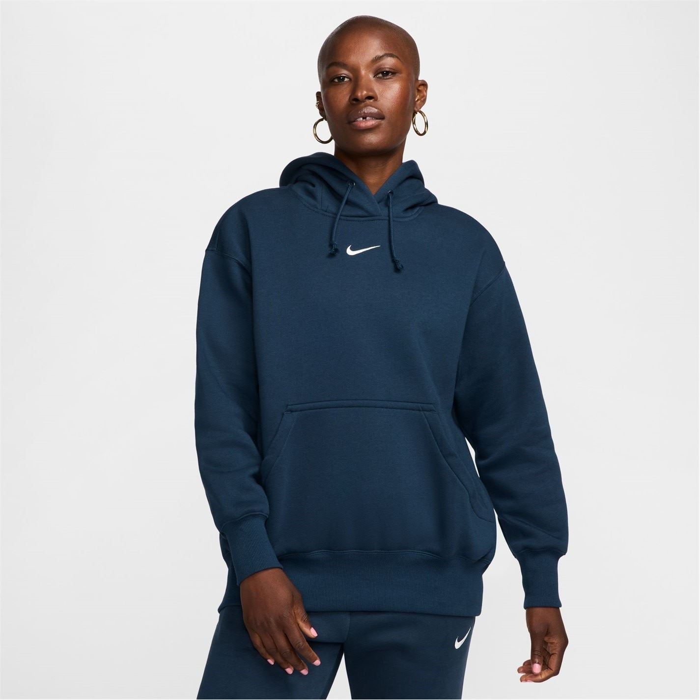 Nike Phoenix Fleece Oversize Fit Drop Shoulder Long Sleeve Hooded Neck Sweatshirt