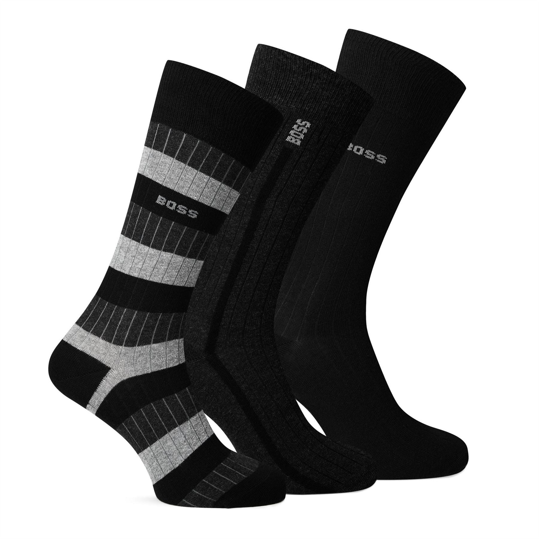 Boss 3 Pack Fine Rib Crew Socks