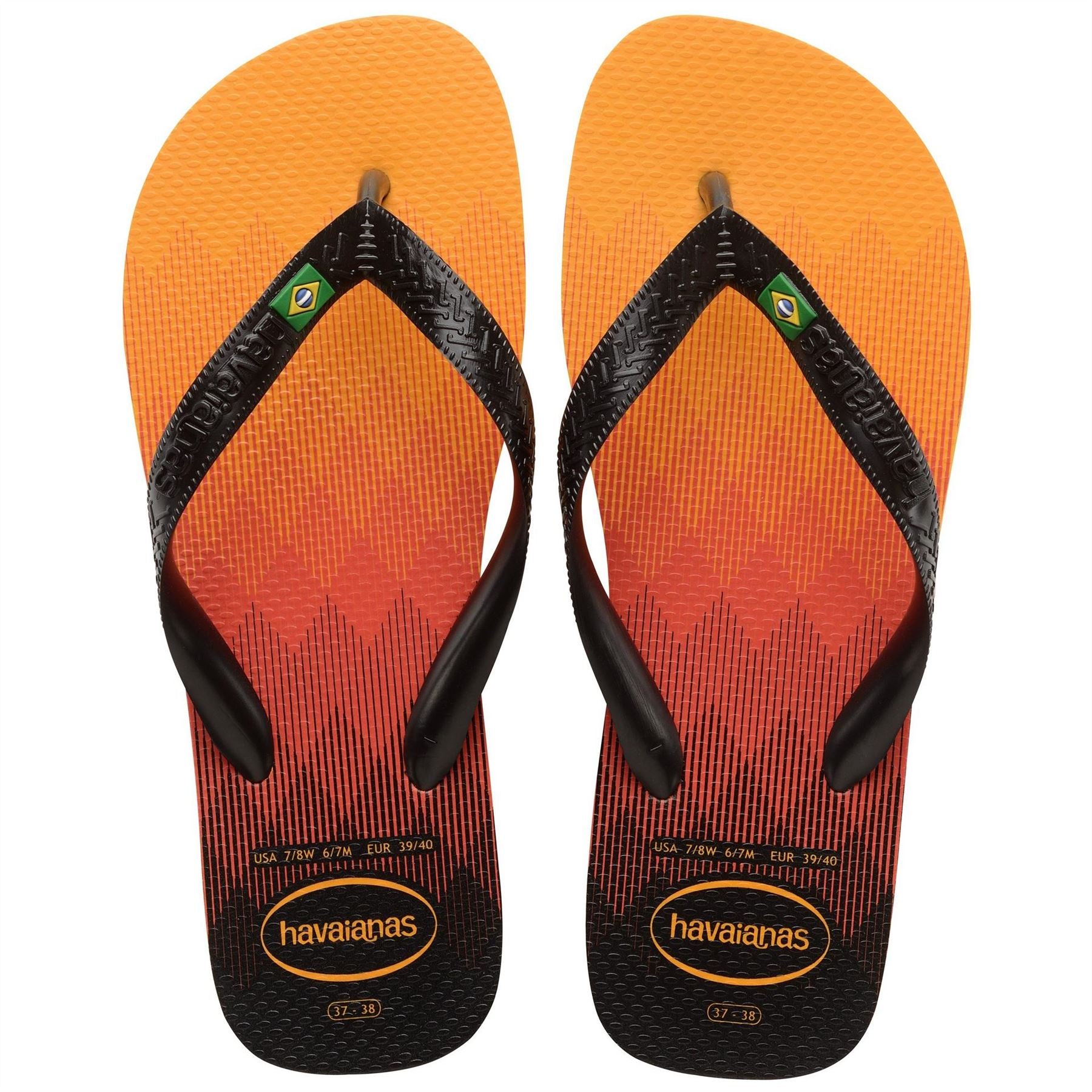 Havaianas Mens Hav. Brasil Fresh Black Black Leaf Flip Flops