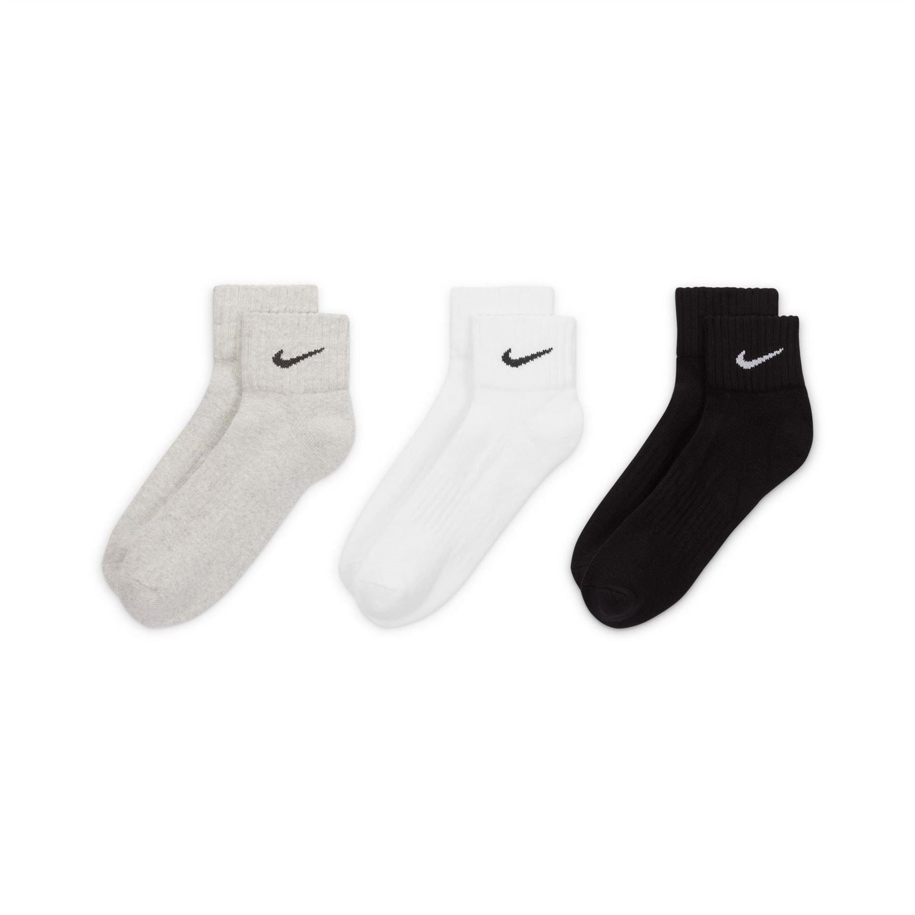 Nike Three Pack Quarter Socks Mens