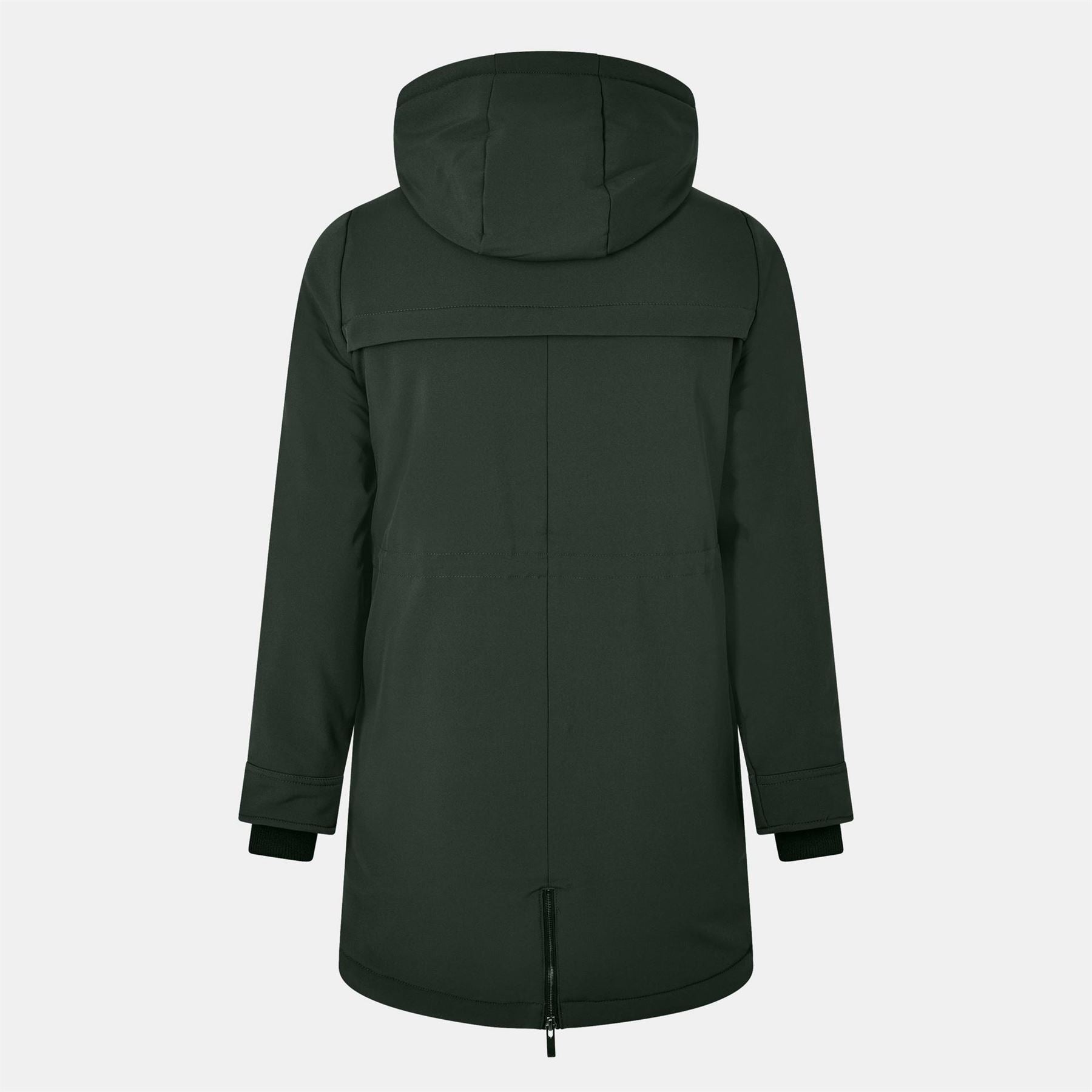 Only Hooded Neck Solid Patterned Parka Coat with Ribbed Cuff