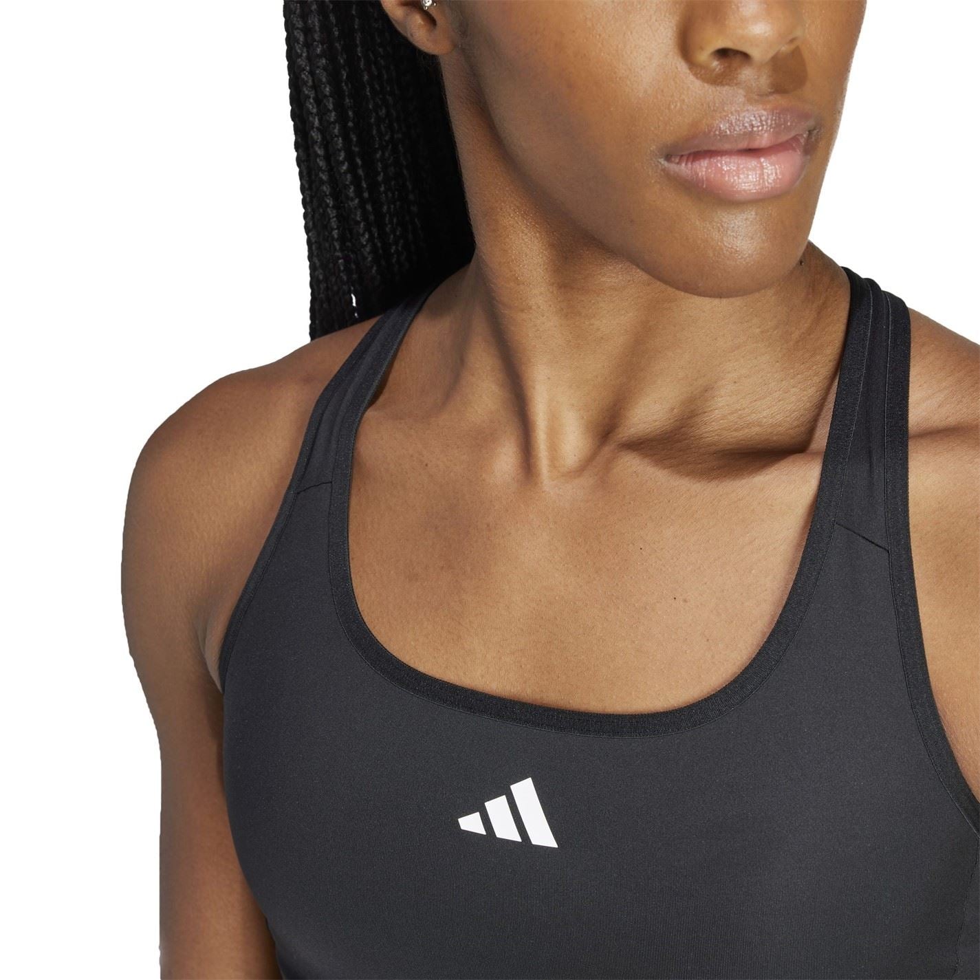 adidas Crew Neck Compression Fit Cropped Bra