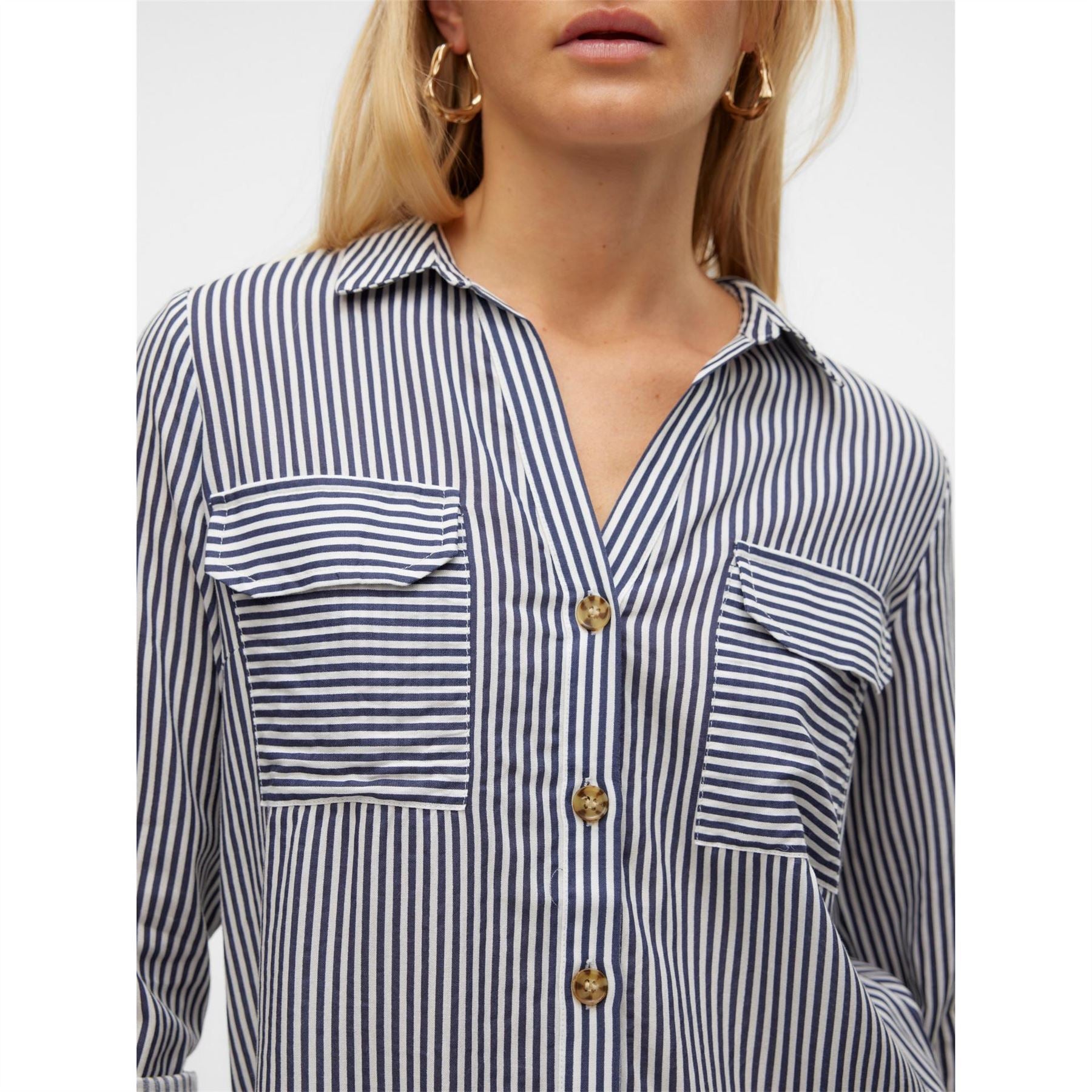 Vero Moda Bumpy Regular Fit V-Neck Long Sleeve Shirt