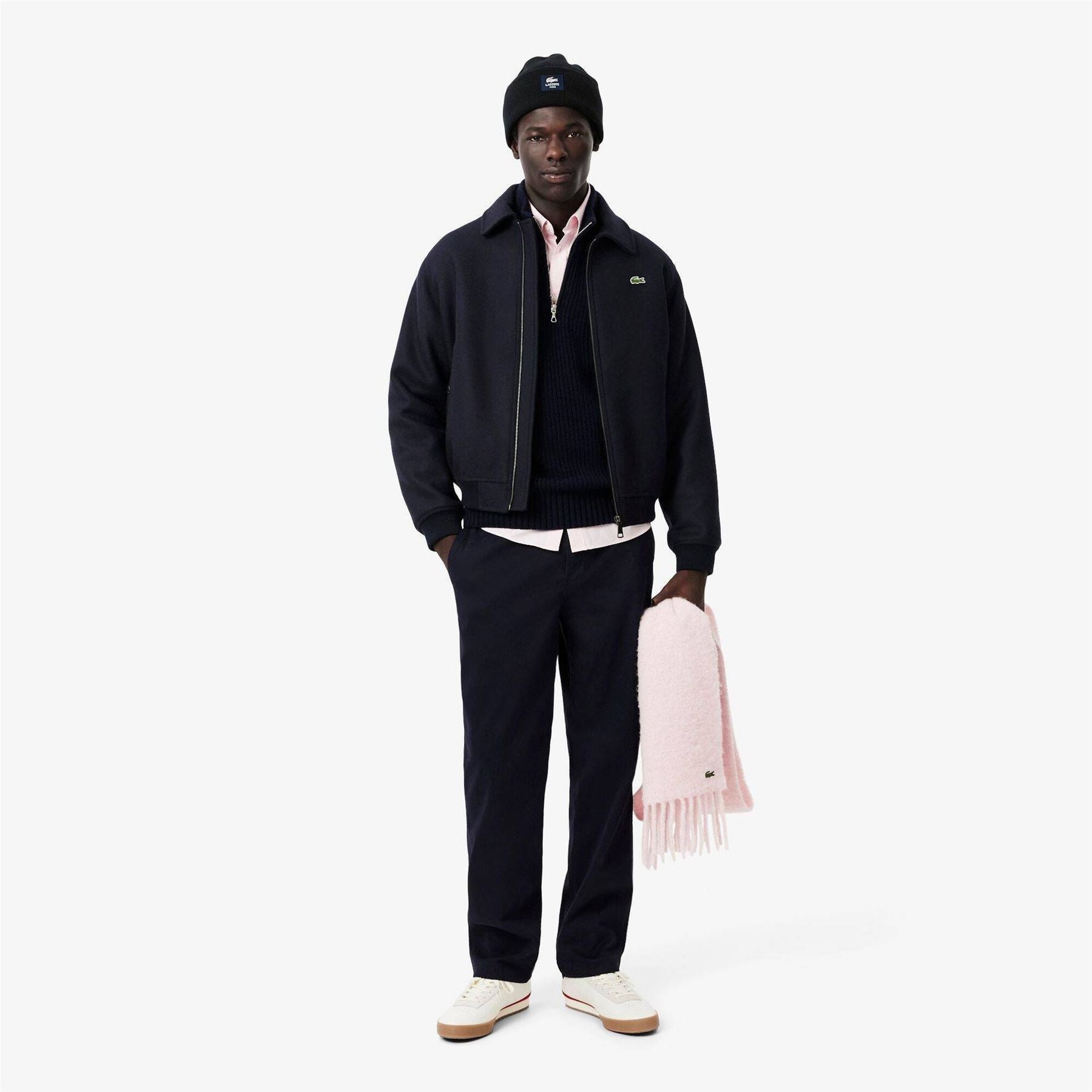 Lacoste Croc Ribbed Knit Beanie