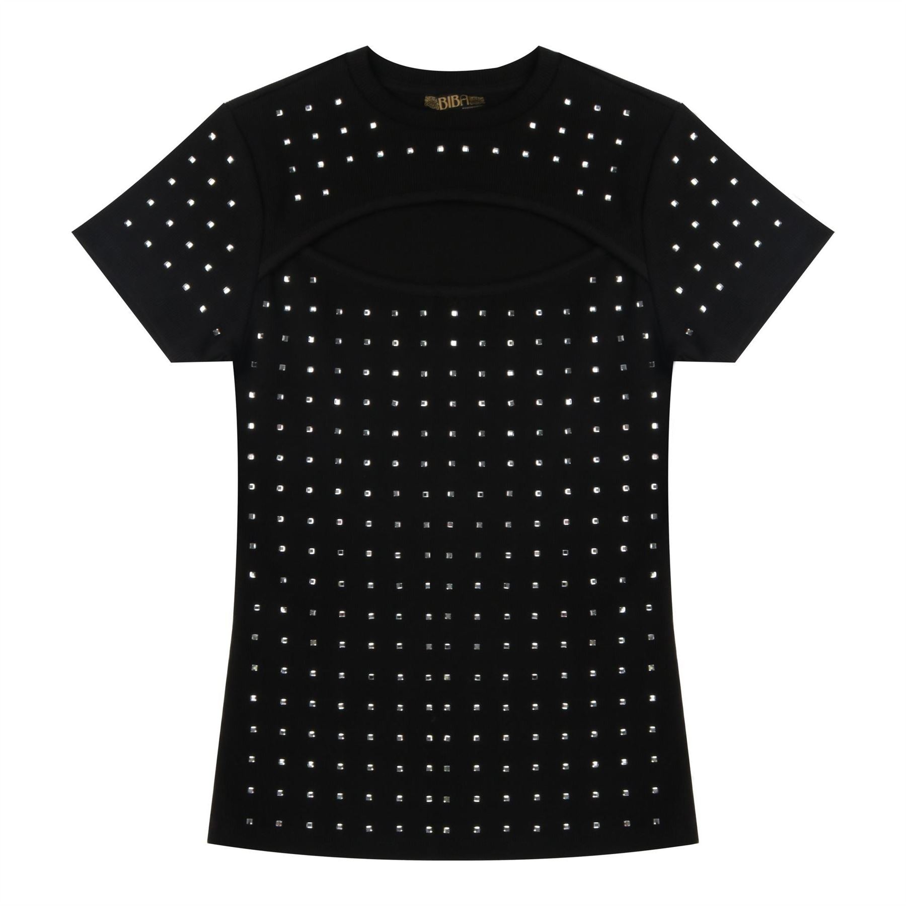 Biba Regular Fit Sparkle Crew Neck T-Shirt