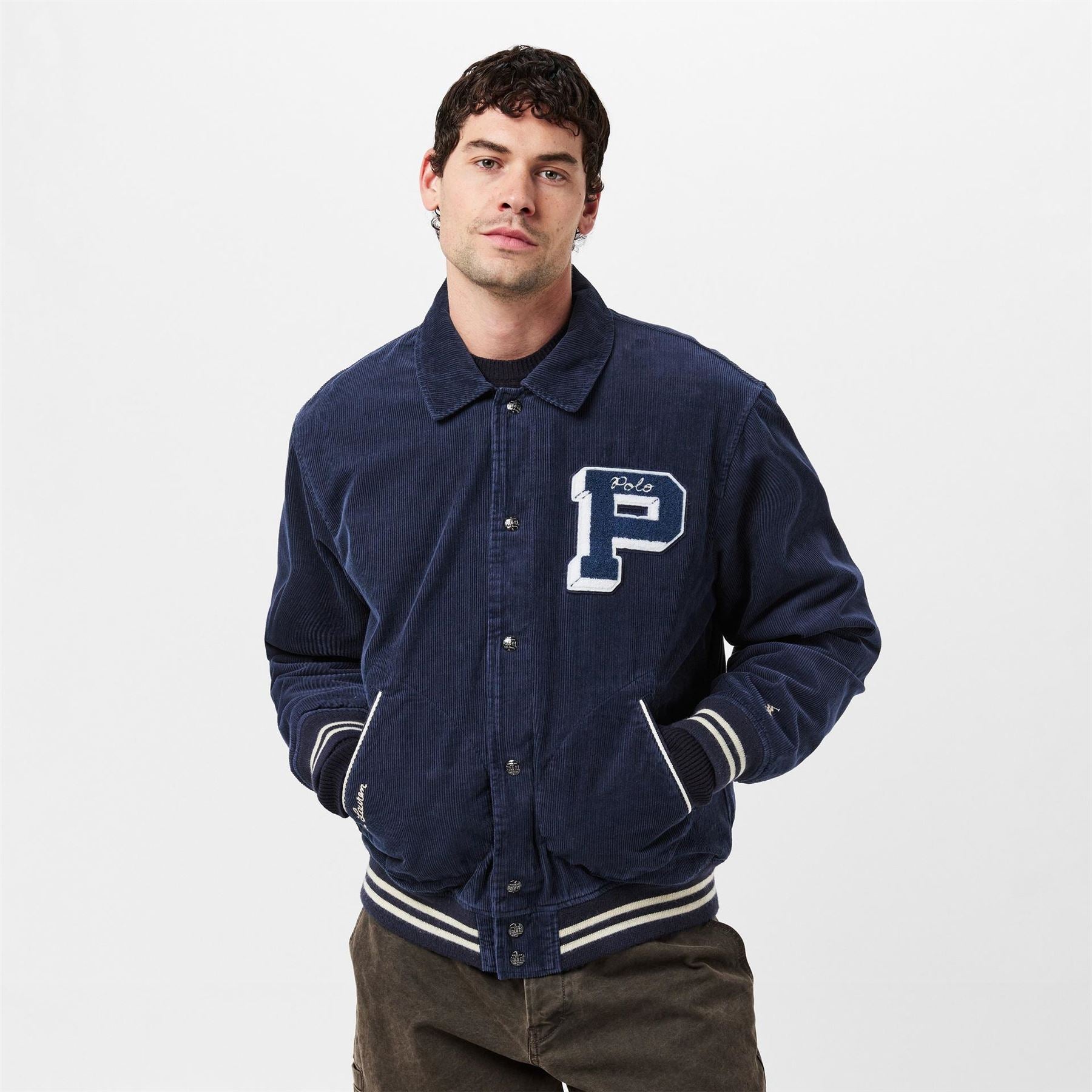 Polo Ralph Lauren Solid Patterned Varsity Jacket