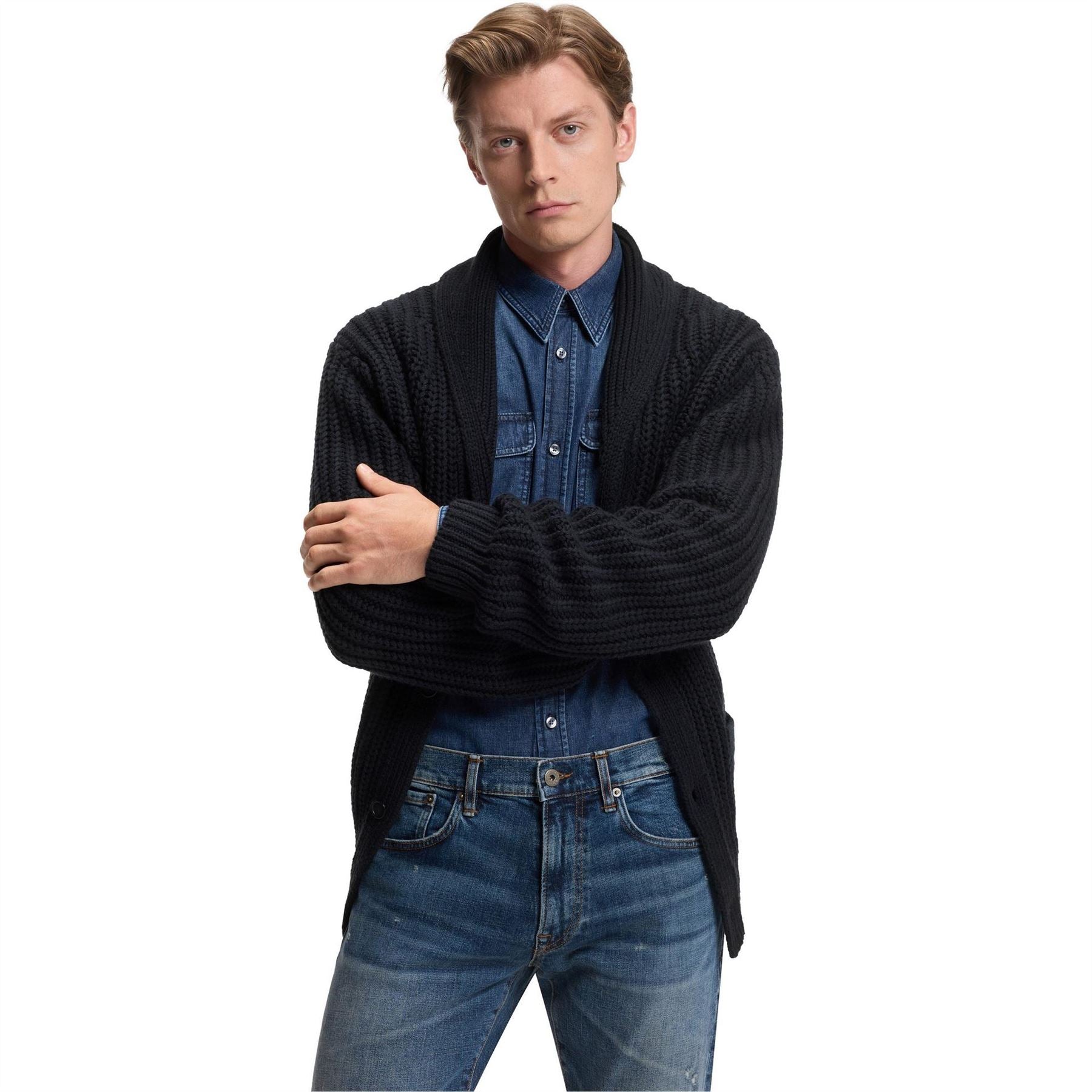 Boss Beckham Relaxed Fit Wool Cardigan