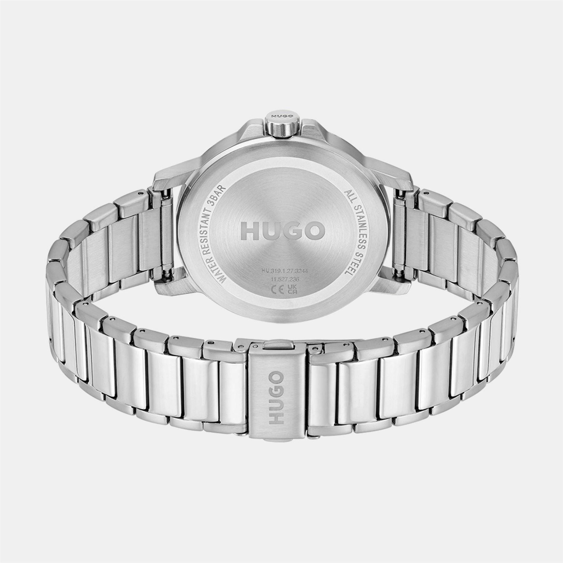 Hugo HUGO #SMOOTH Stainless Steel Bracelet Watch with Green Dial