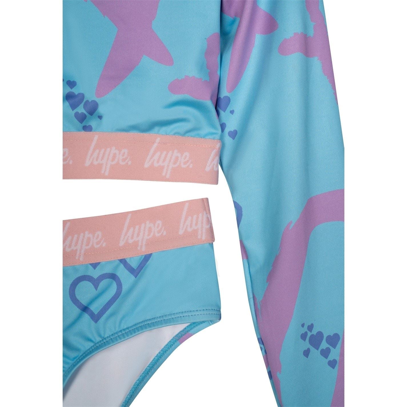 Hype Heart Lettering Graphic Print Swimsuit