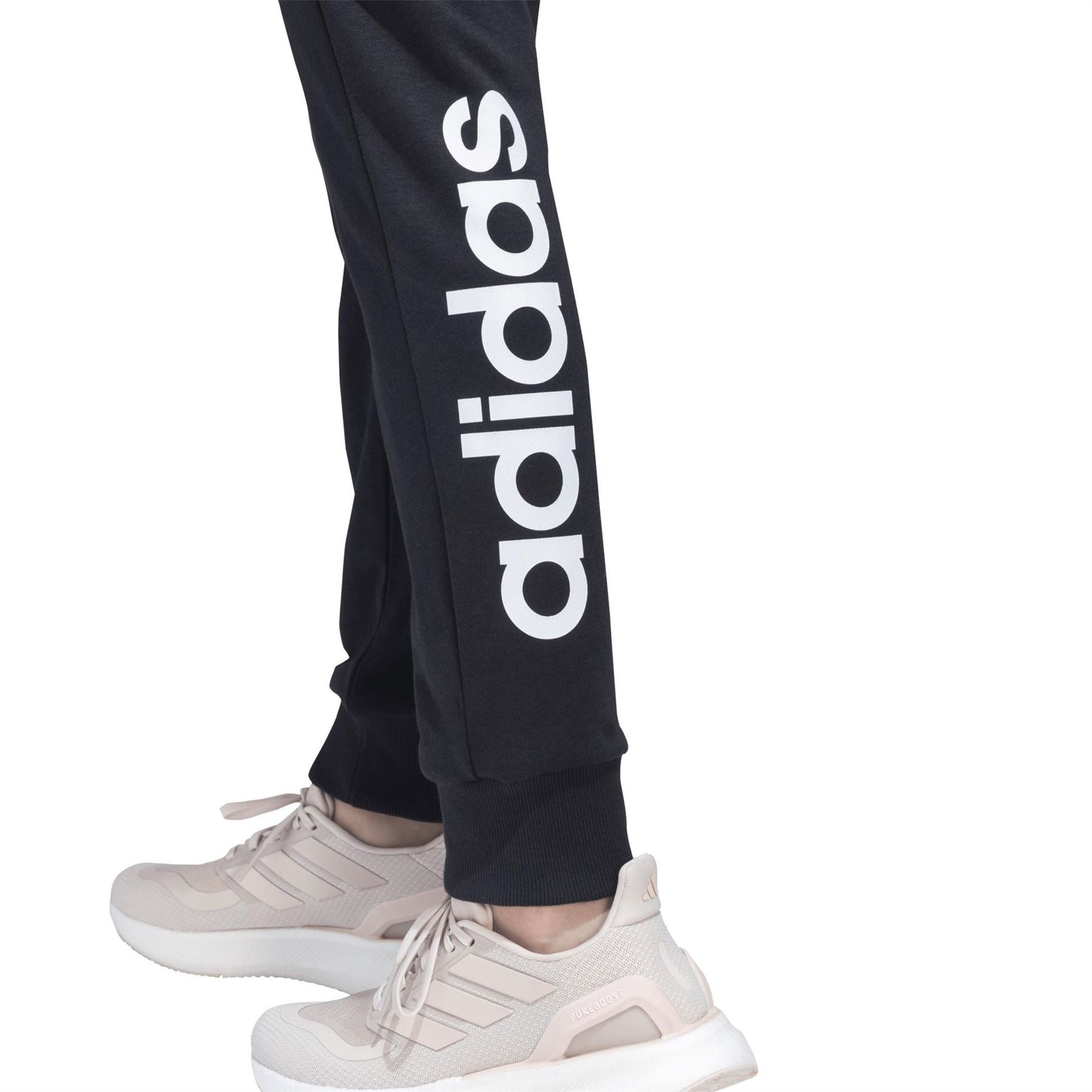adidas Womens Linear Slim Fit Cotton Joggers