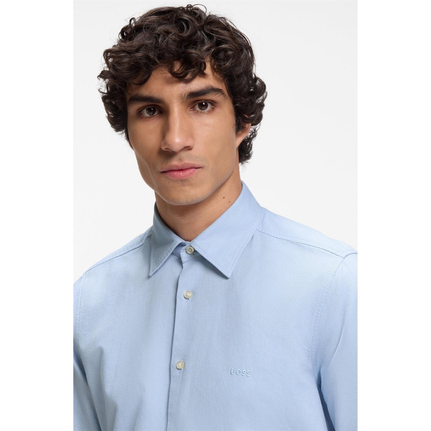 Boss Collared Neck Shirt Collar Short Sleeve Regular Fit Shirt