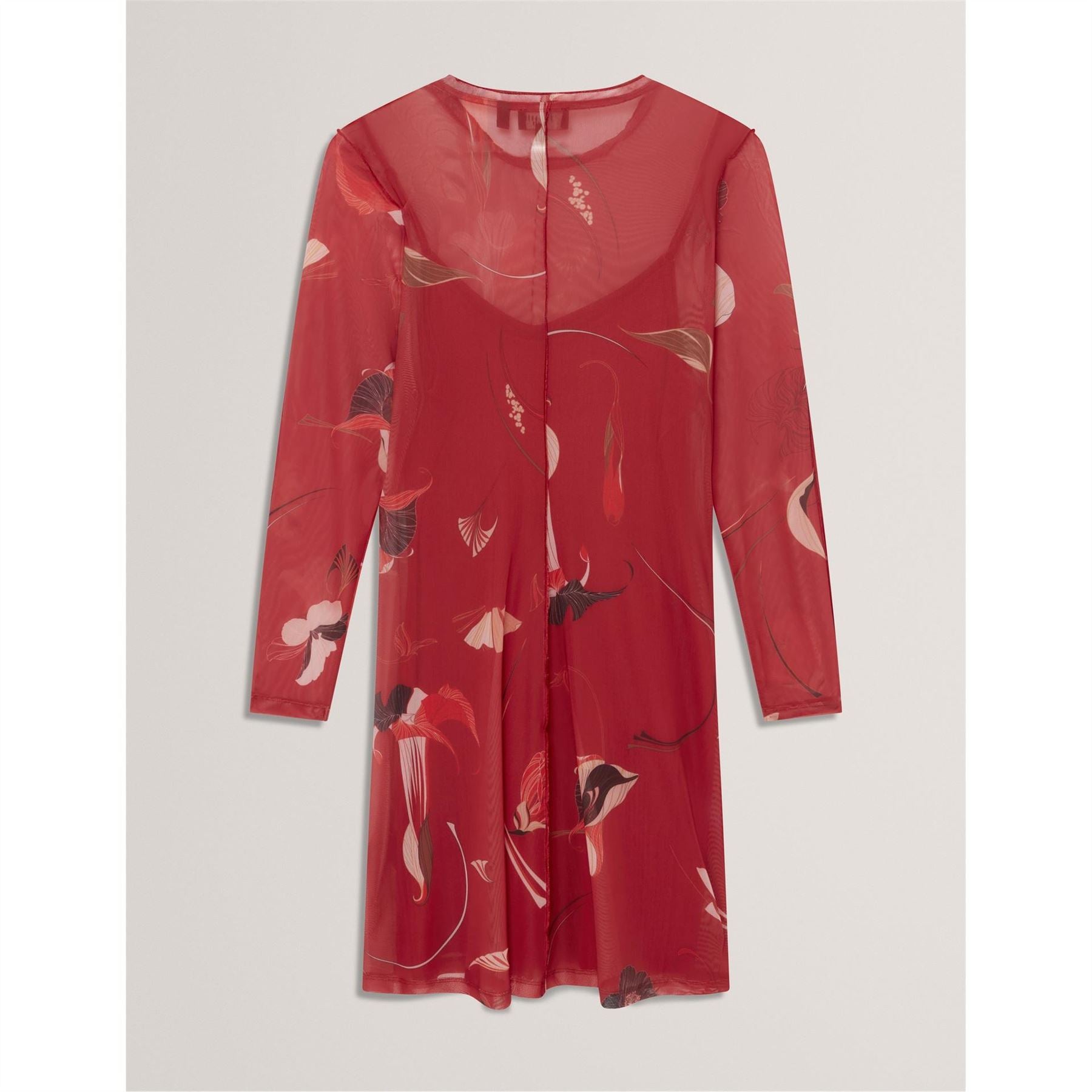 Ted Baker Print Crew Neck Long Sleeve Mini Dress