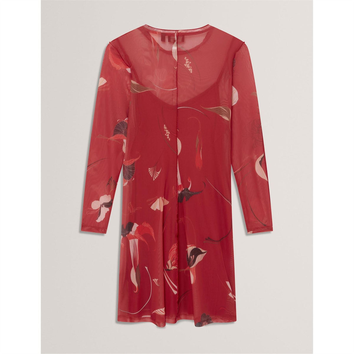 Ted Baker Print Crew Neck Long Sleeve Mini Dress