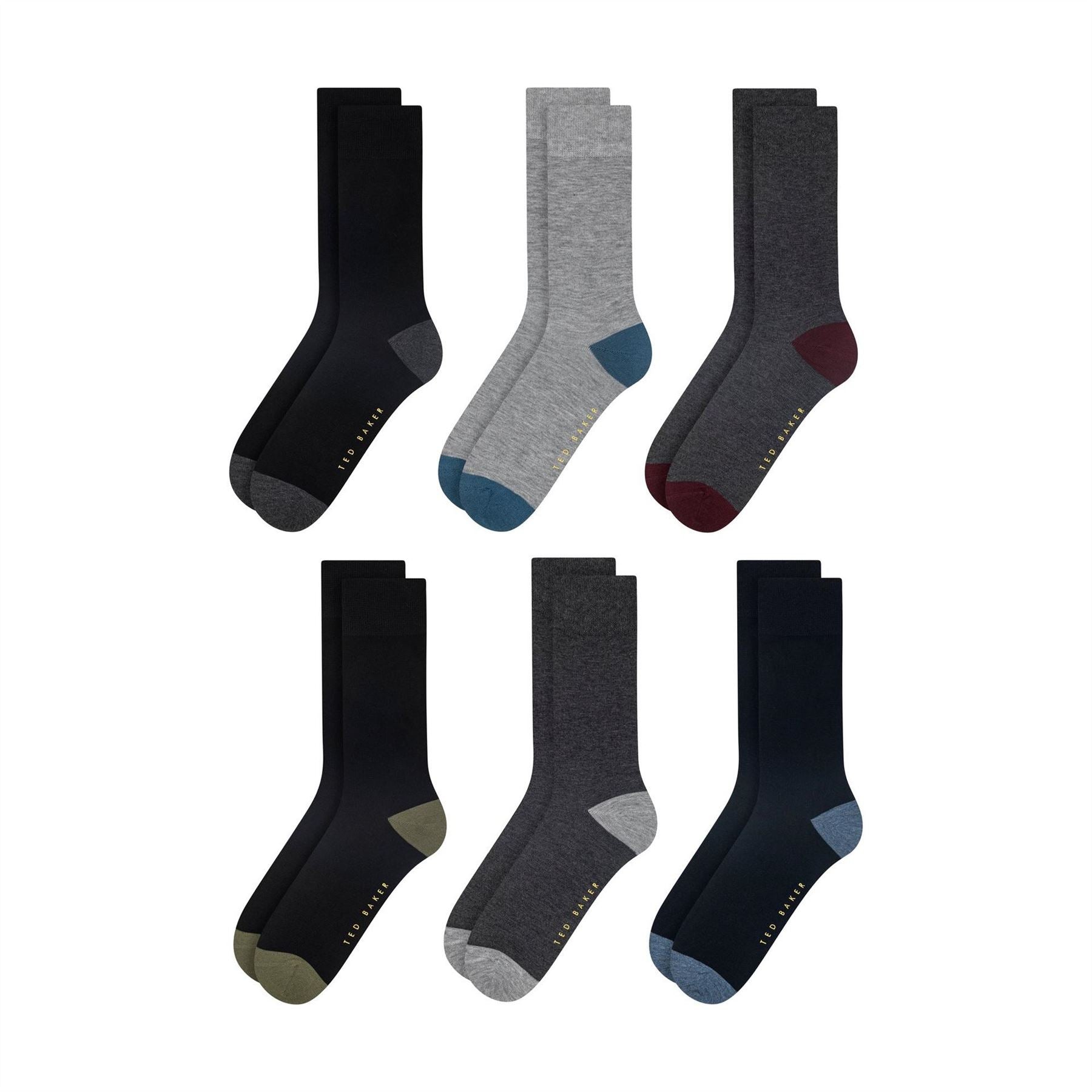 Ted Baker 6 Pack Formal Crew Long Socks