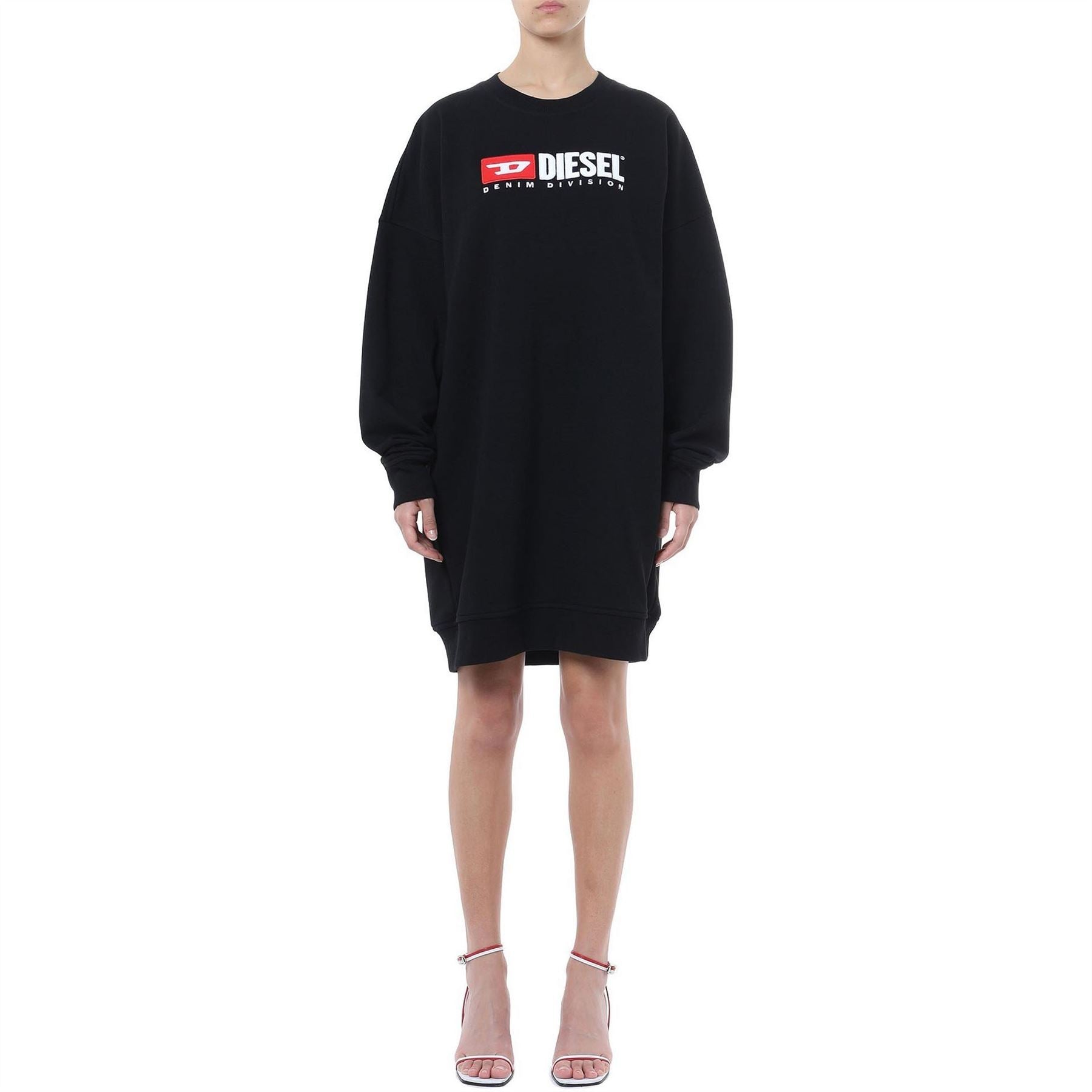Diesel Robe Crew Neck Knee Length Sweatshirt Dress