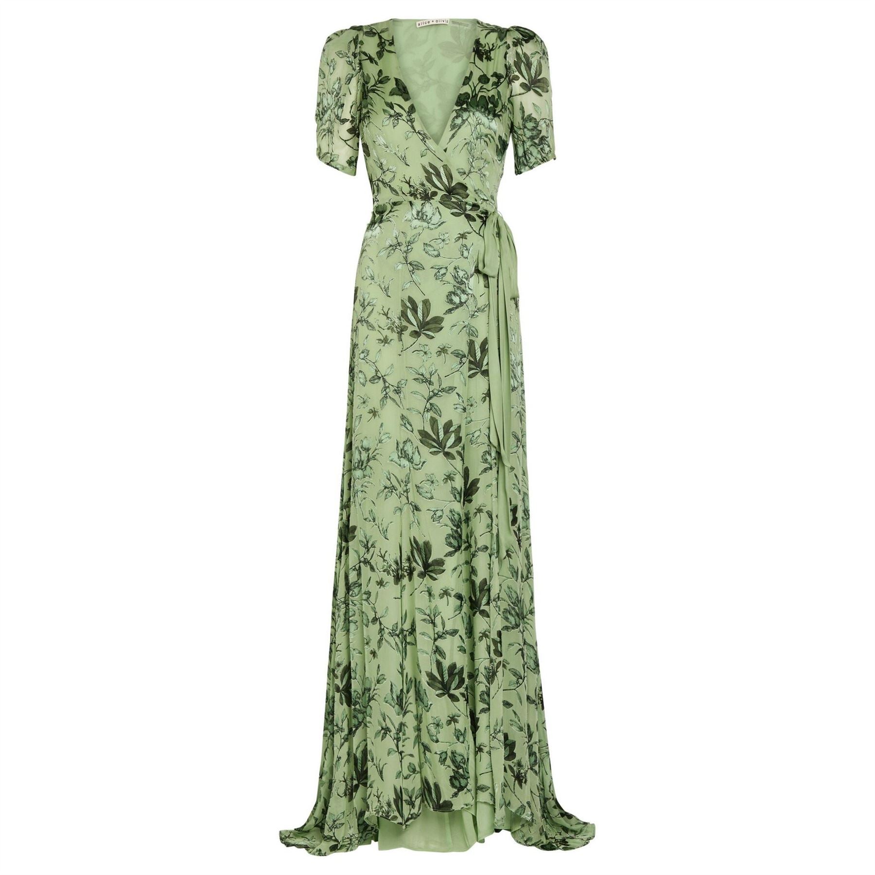 Alice And Olivia Tiana Puff Slv W Slit Dress