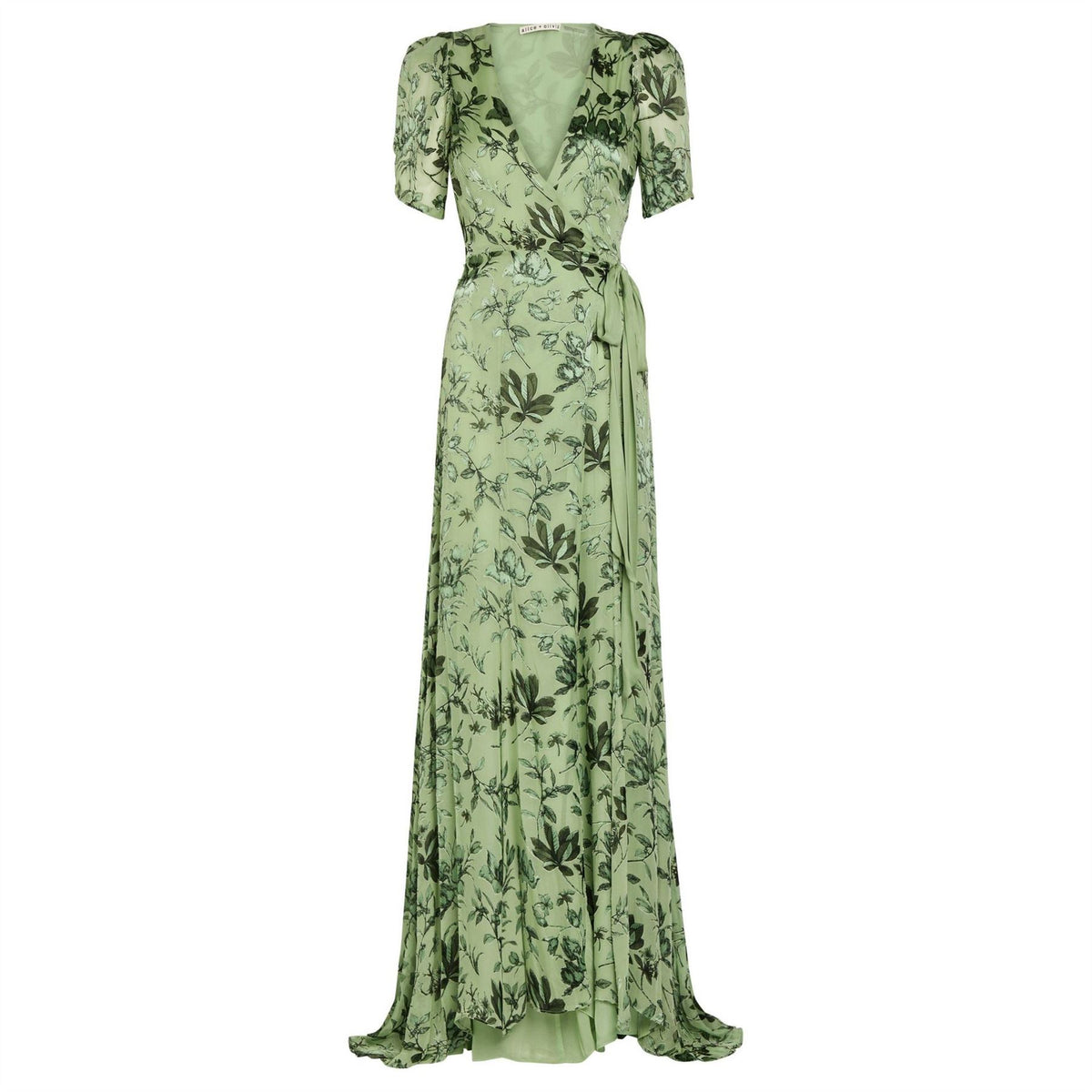 Alice And Olivia Tiana Puff Slv W Slit Dress
