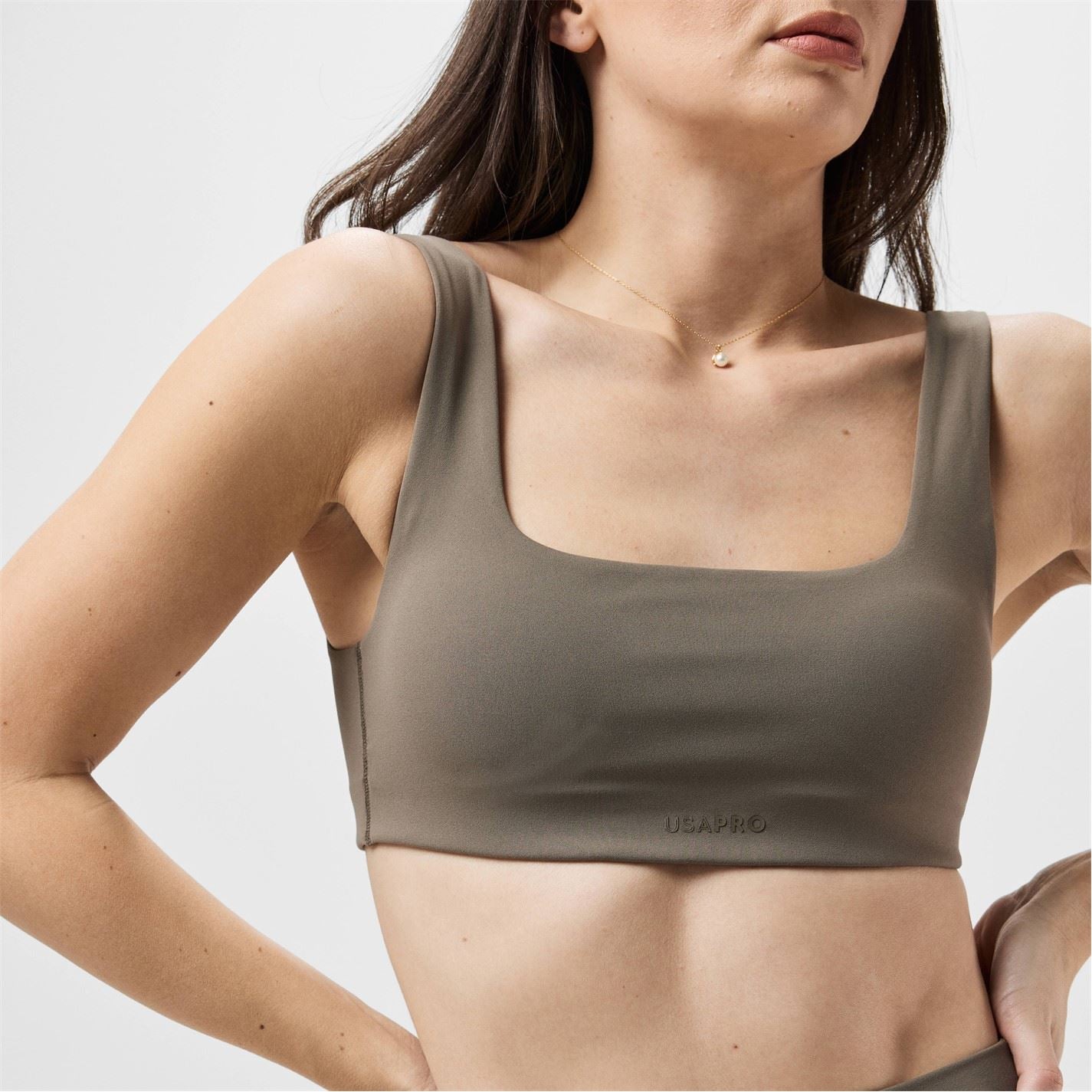 USA Pro Cropped Square Neck Snug Fit Bra