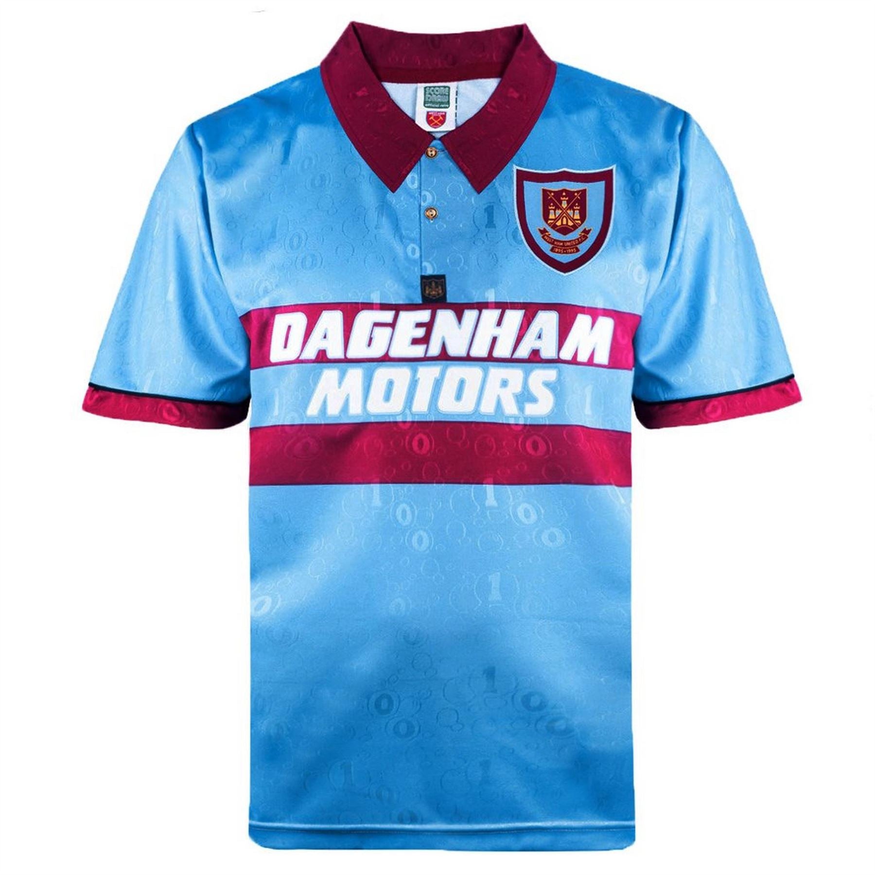Score Draw West Ham United Away Centenary Shirt 1995 Adults