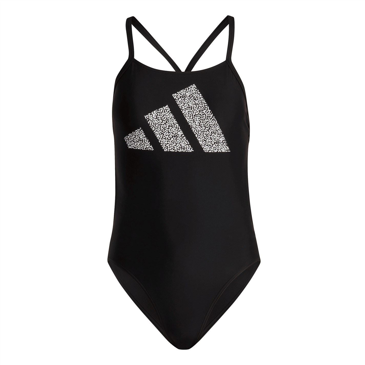 adidas Womens 3 Bar Logo Print Swimsuit