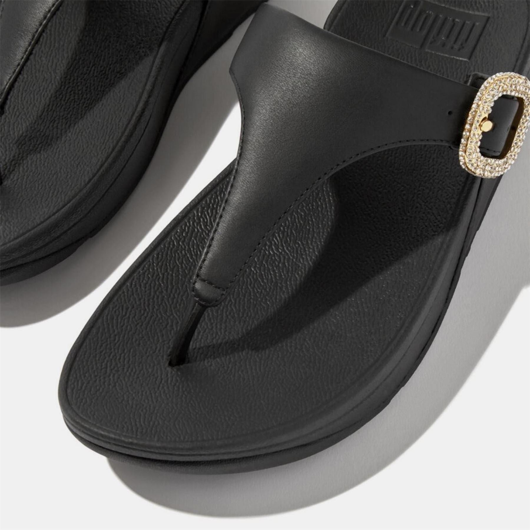 Fitflop Crystal Buckle Leather Sandals