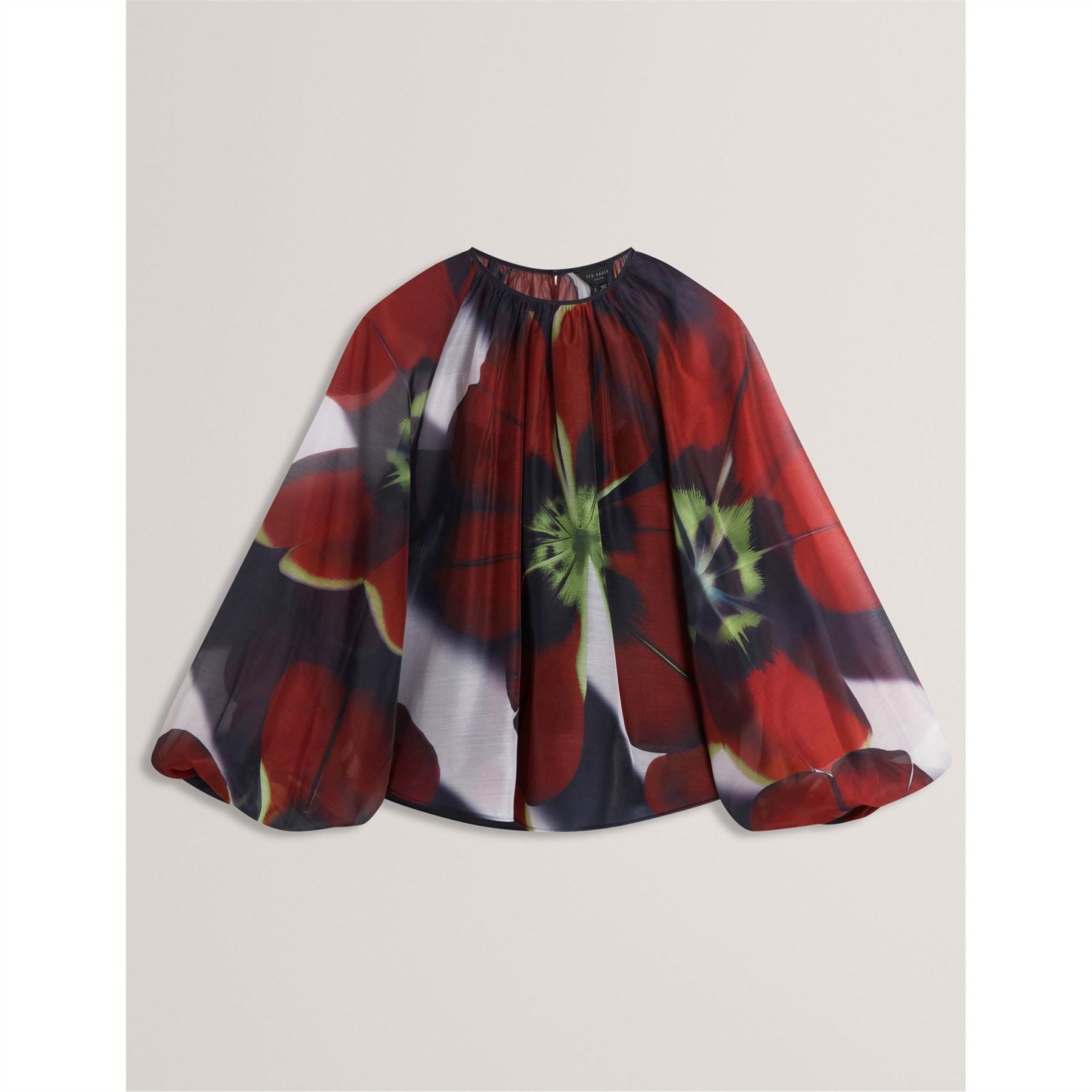 Ted Baker Peasant Balloon Sleeve Crew Neck Blouse