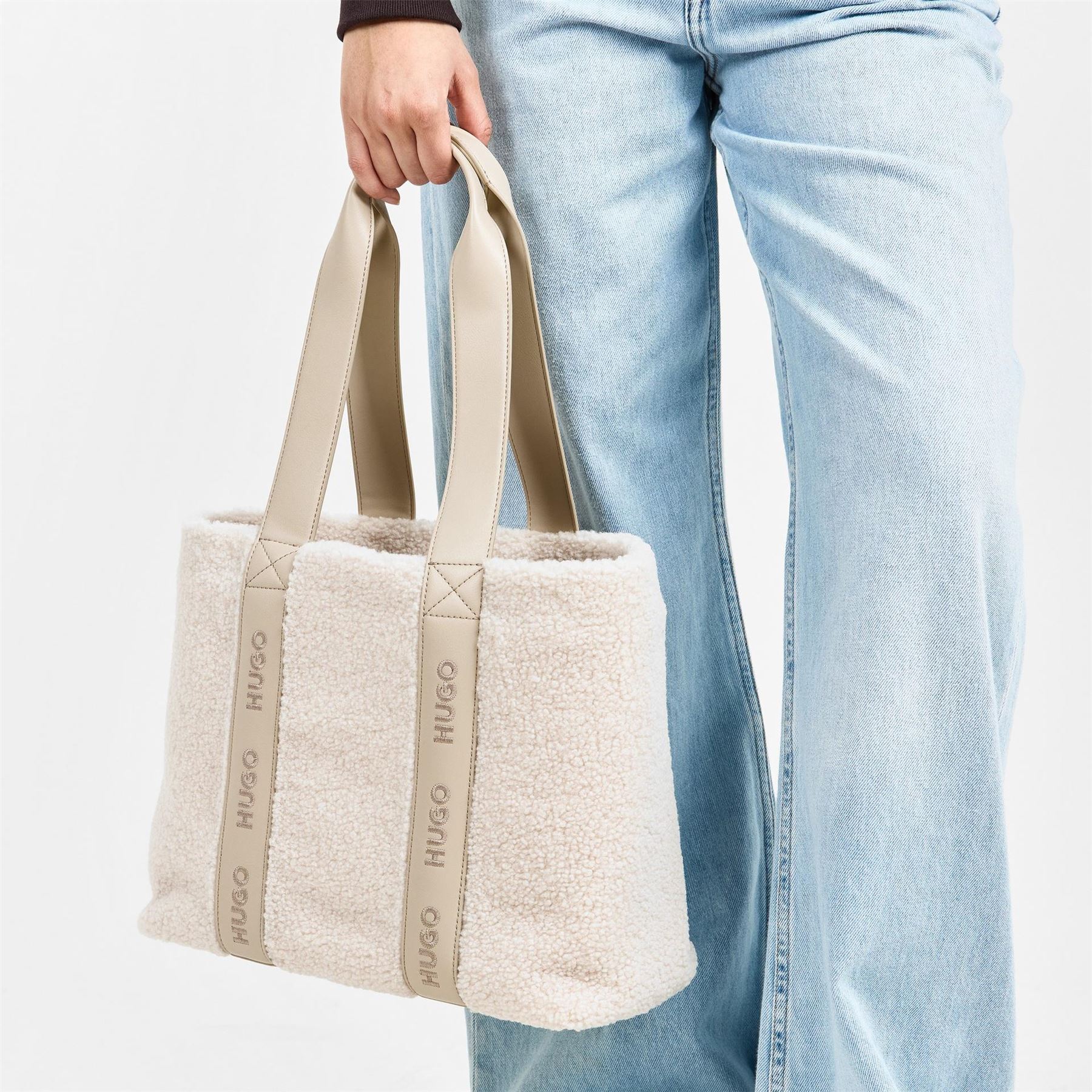 Hugo Becky Rectangle Shape Tote with Embossed Logo