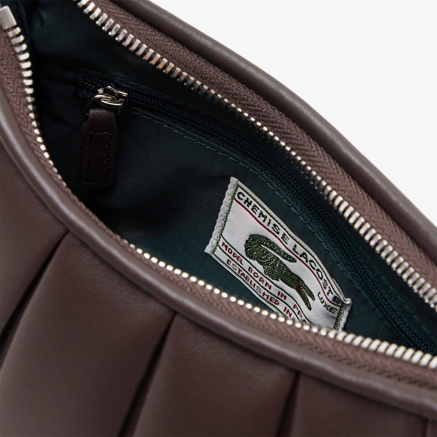 Lacoste Lenglen Crescent Shape Hobo Bag with Silver Hardware
