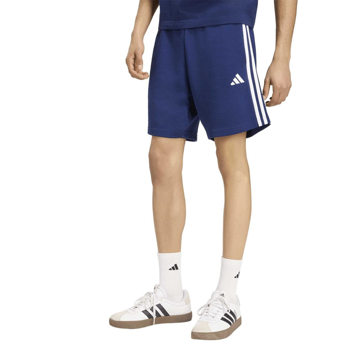 adidas Mens Essentials 3 Stripe Fleece Shorts