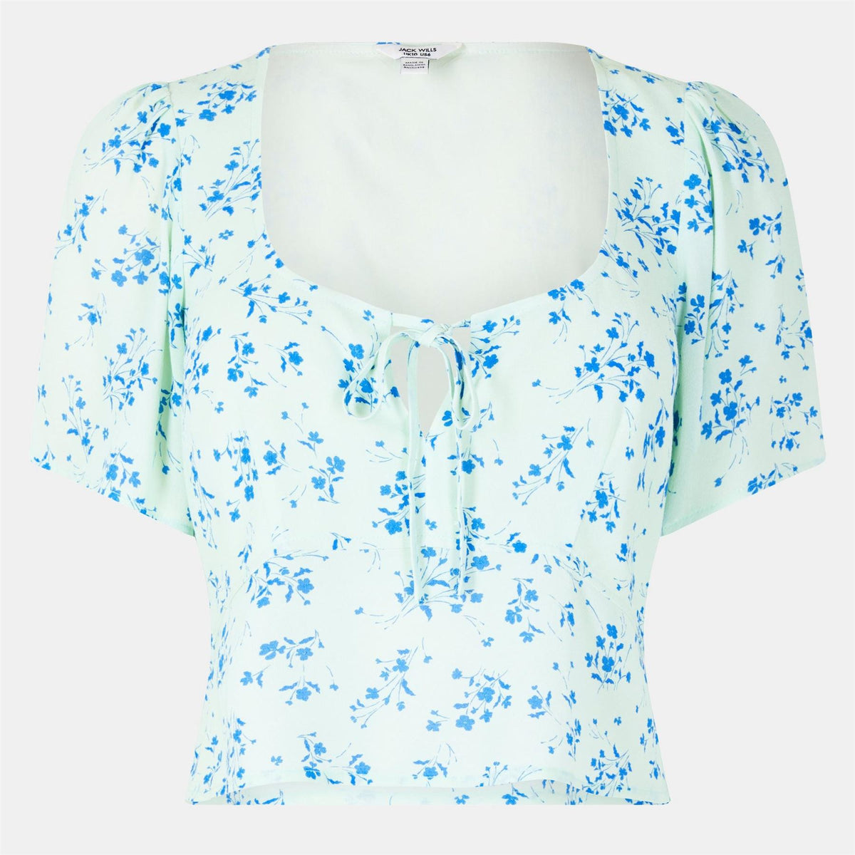 Jack Wills Keyhole Neck Regular Fit Short Sleeve Blouse