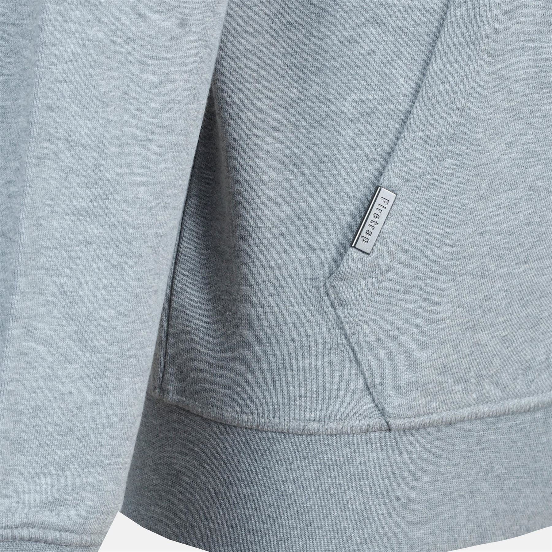 Firetrap Solid Patterned Zip Neck Ribbed Cuff Sweat Jacket