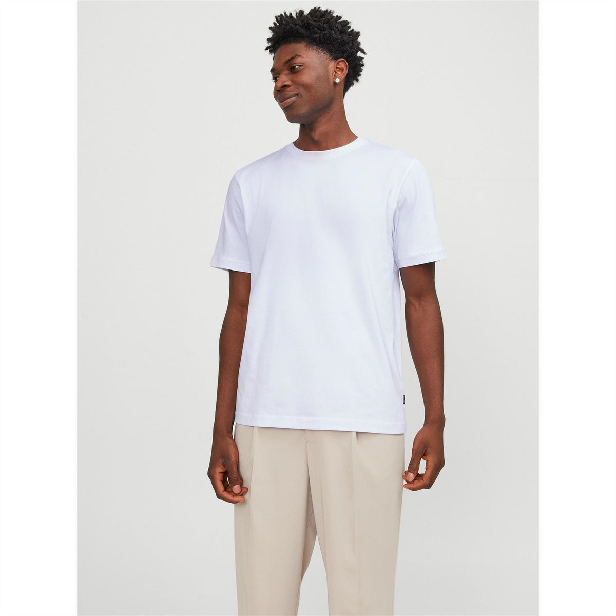 Jack and Jones Crew Neck Ribbed Collar Short Sleeve Jersey T-Shirt