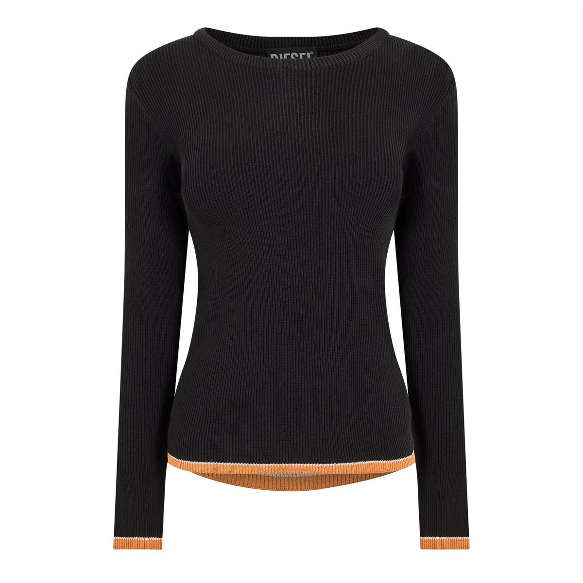 Diesel Arinne Crew Neck Ribbed Collar Long Sleeve Sweatshirt