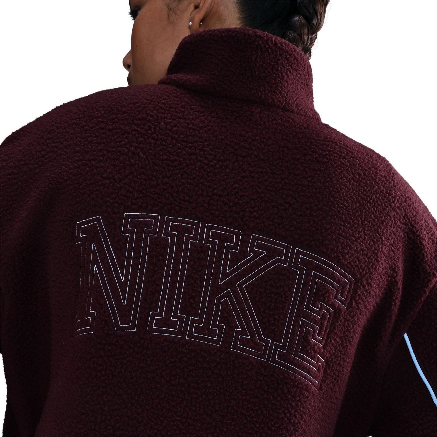 Nike Sherpa Lettering High Neck Long Sleeve Sweatshirt