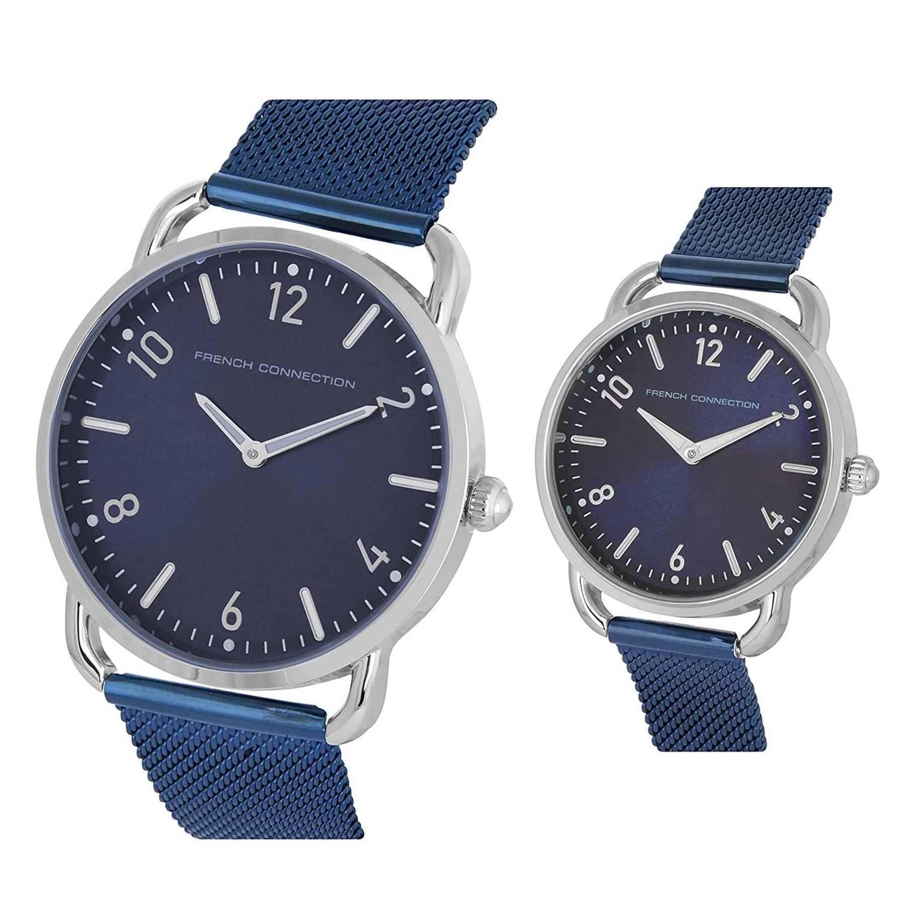 French Connection Connection Analog Blue Dial Pair Watch