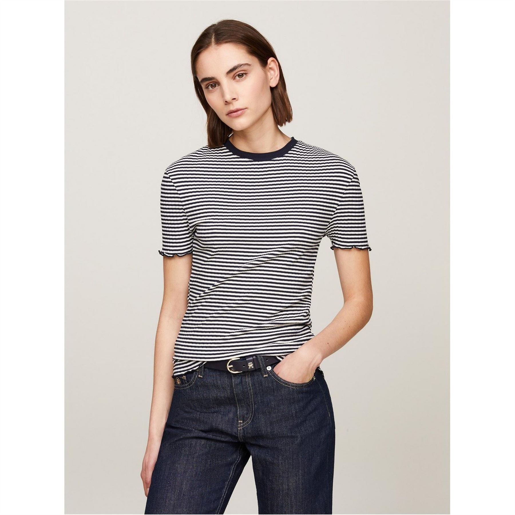 Tommy Hilfiger Striped Slim Fit Crew Neck T-Shirt