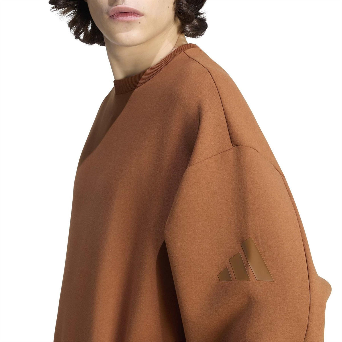 adidas Crew Neck Ribbed Collar Oversize Sweatshirt