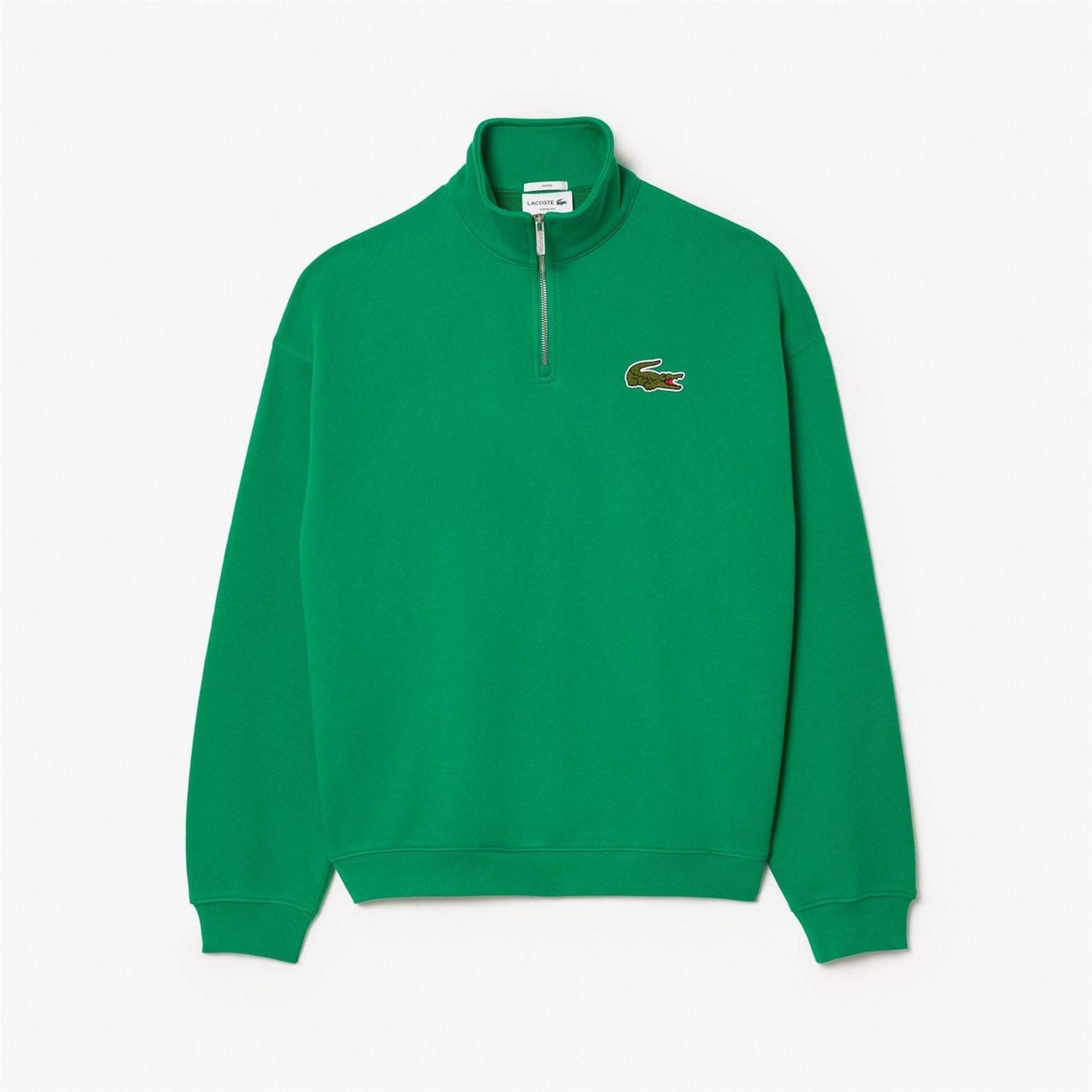 Lacoste Fit Zip Neck Badge Accent Sweatshirt