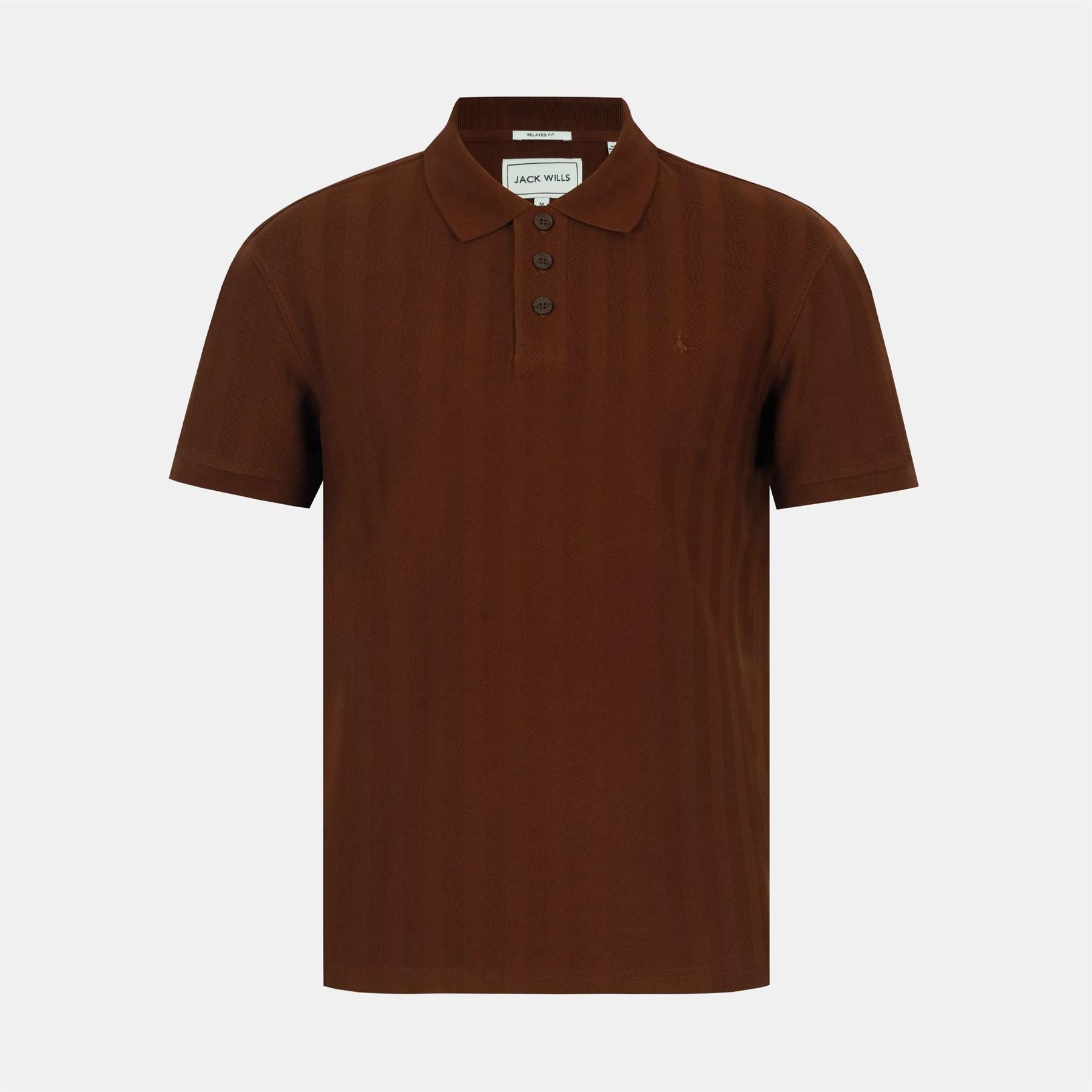Jack Wills Herringbone Cotton Short Sleeve Polo Shirt