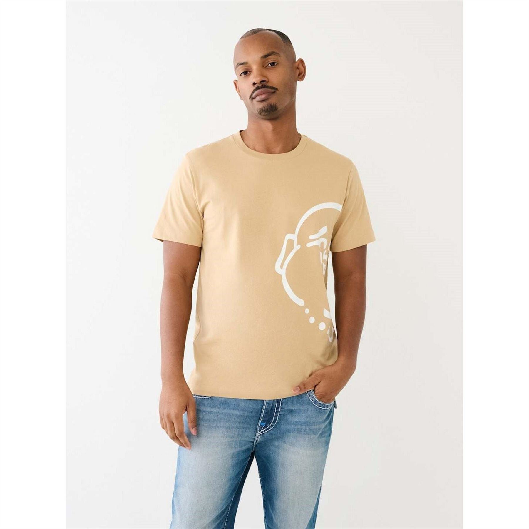 True Religion Buddha Print Regular Fit Crew Neck T-Shirt