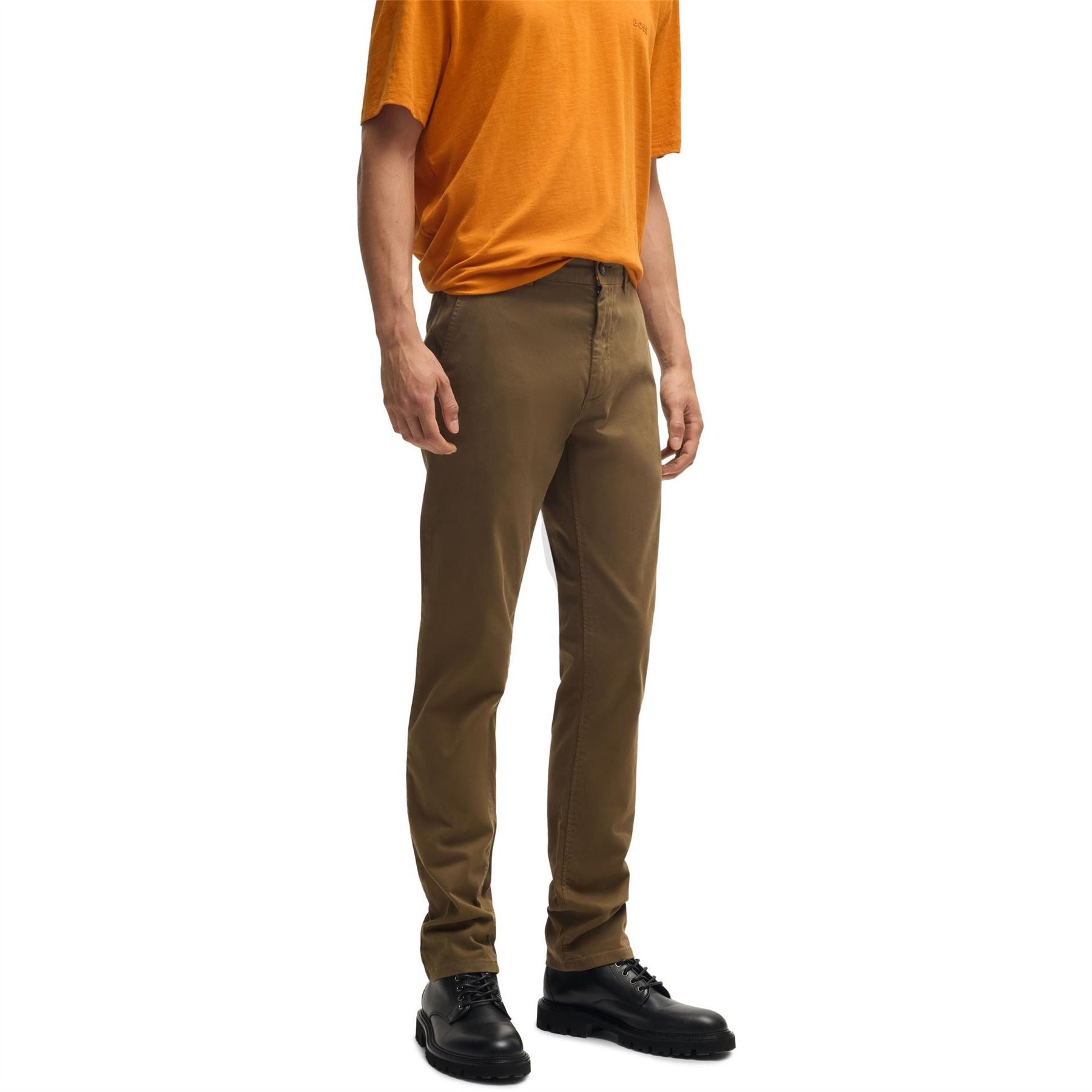 Boss Solid Patterned Slim Chinos
