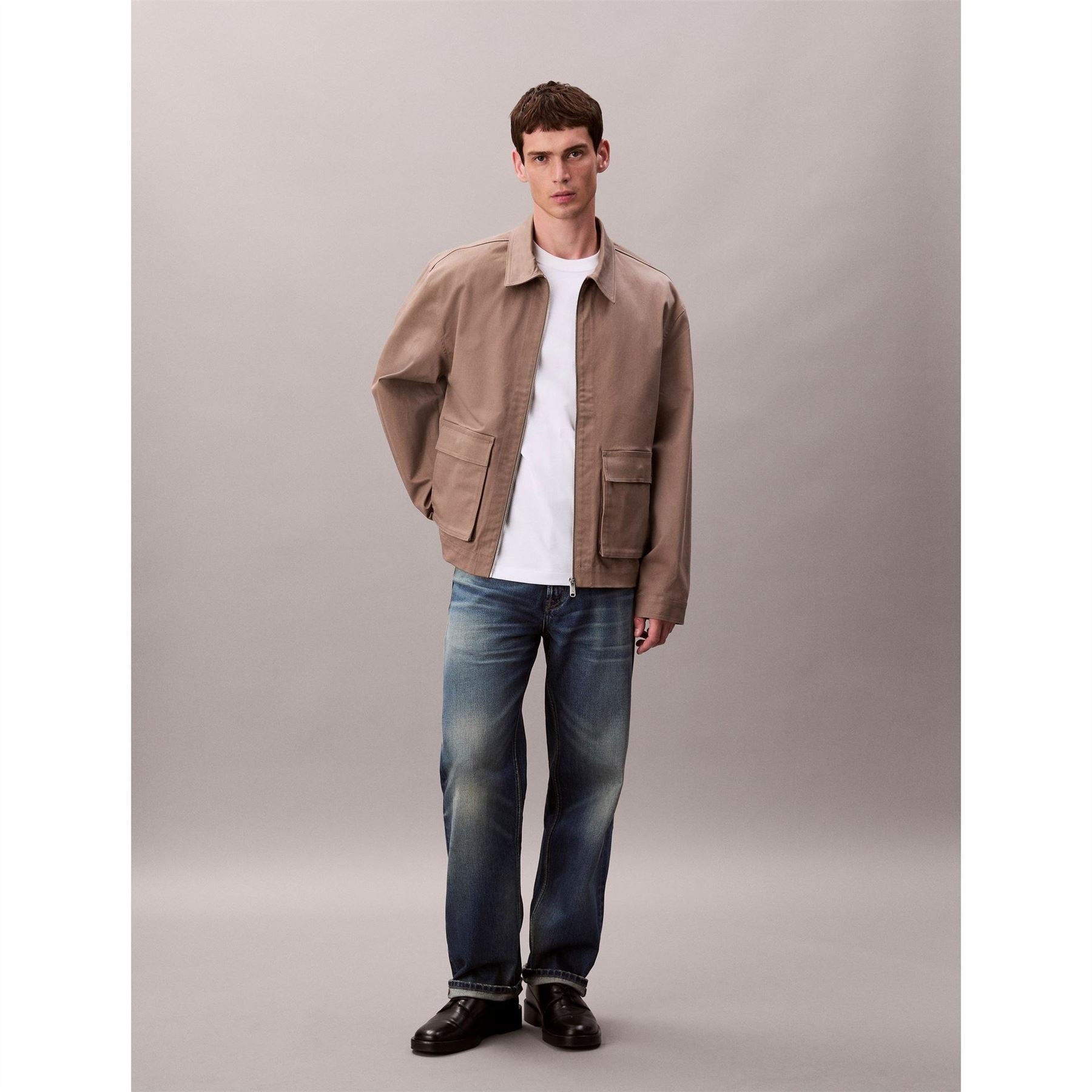 Calvin Klein Jeans Solid Patterned Cargo Jacket