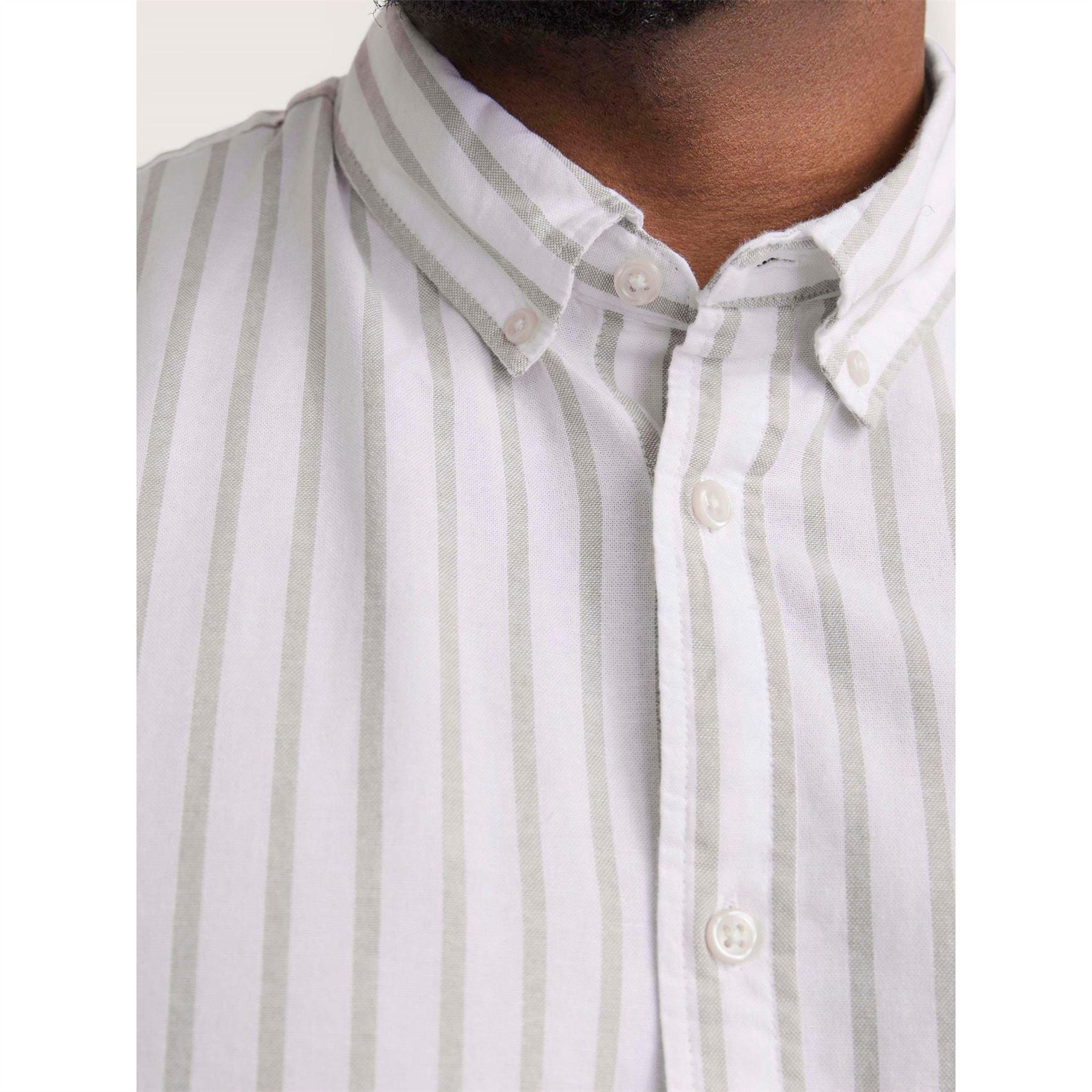 Jack and Jones Oxford Chest Pocket Collared Long Sleeve Cuban Shirt