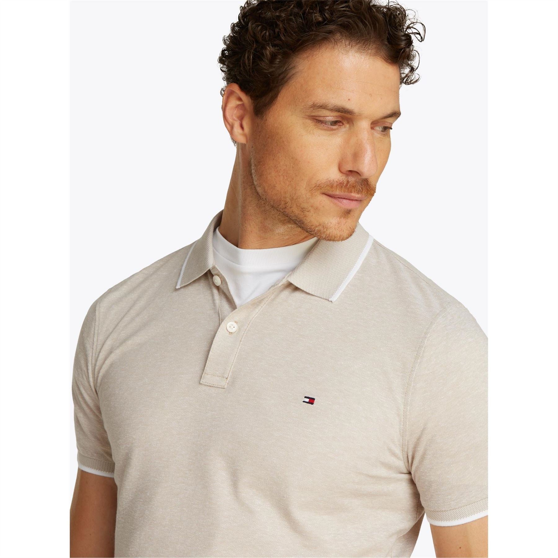 Tommy Hilfiger Linen Pique Regular Fit Short Sleeve Polo Shirt