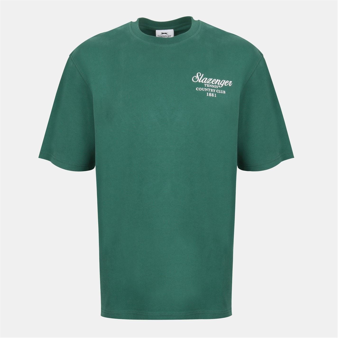 Slazenger Tennis Oversize Fit Embroidered Lettering T-Shirt