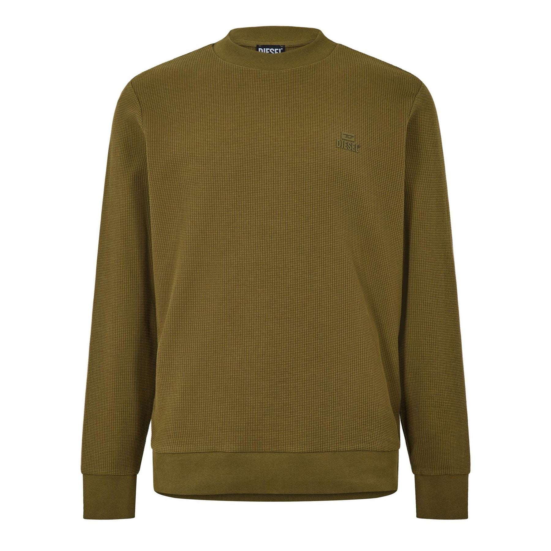 Diesel Crew Neck Ribbed Collar Long Sleeve Sweatshirt
