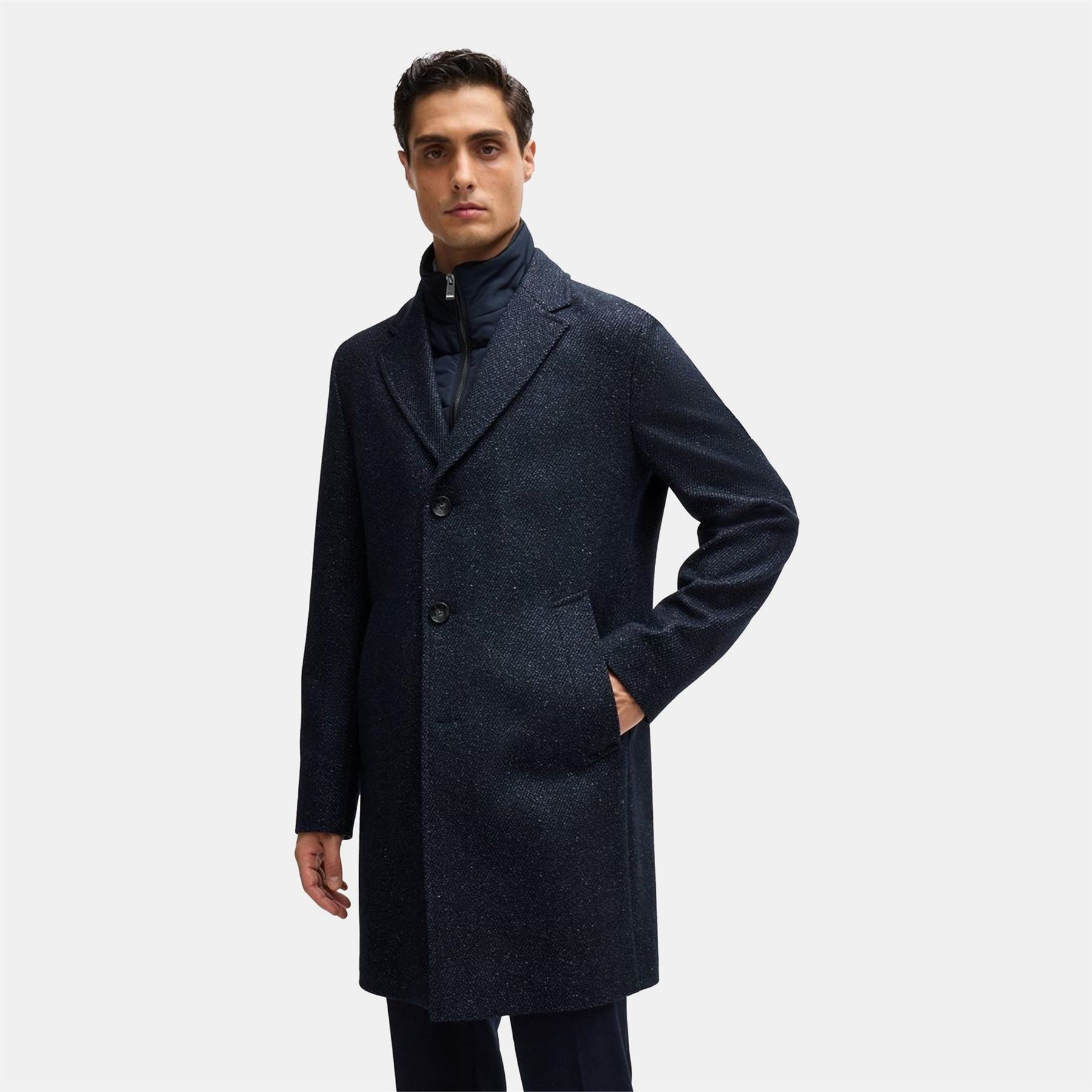 Boss H Hyde Bib 234 Black Structured Peacoat