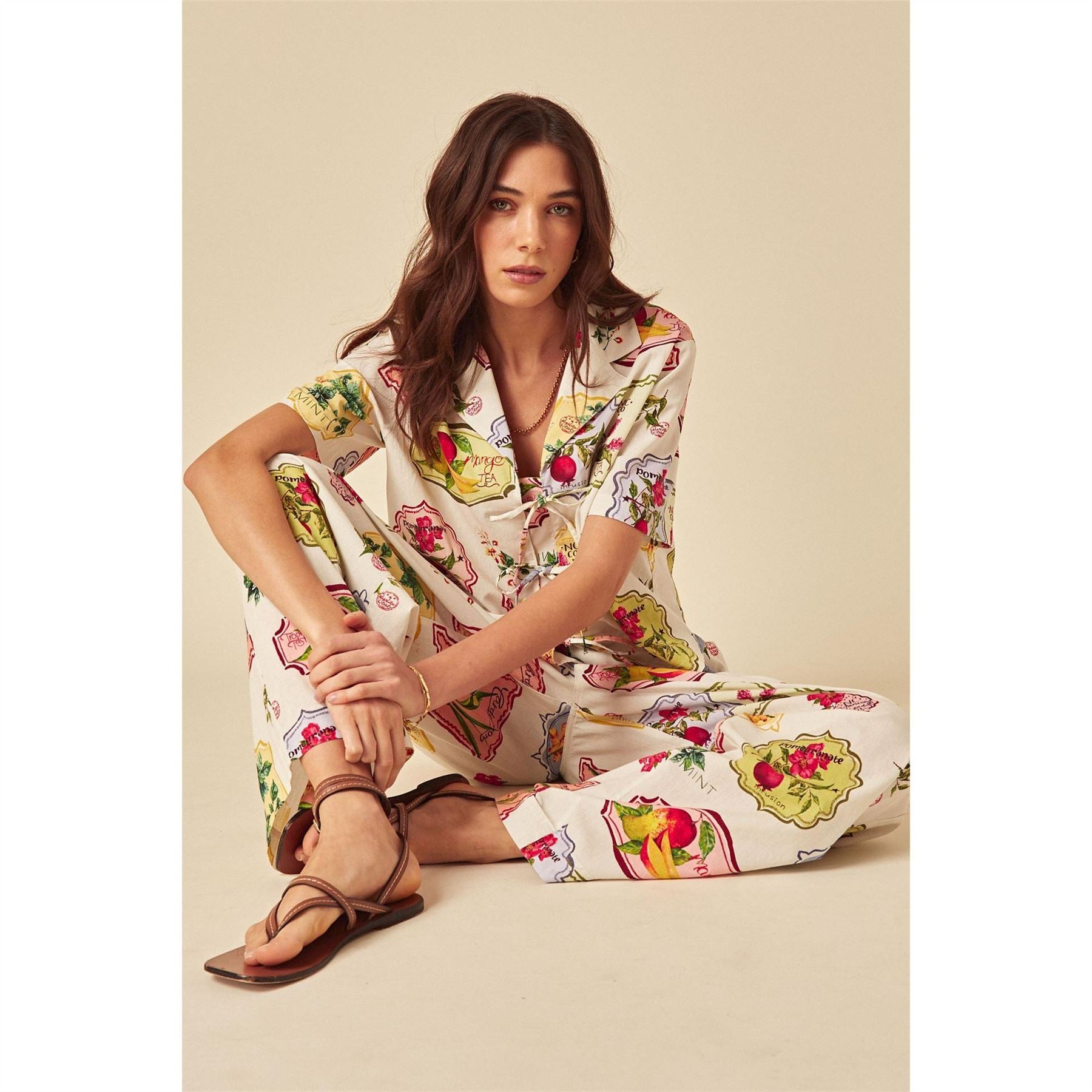 Nobodys Child Shona Graphic Print Wide Leg Palazzo